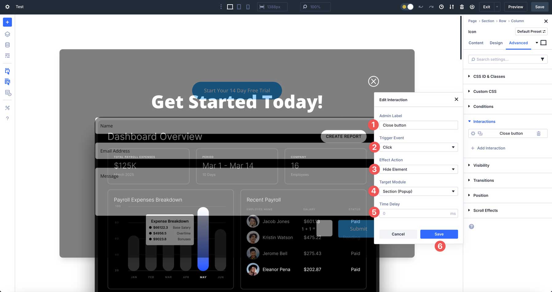 Divi 5 interactions