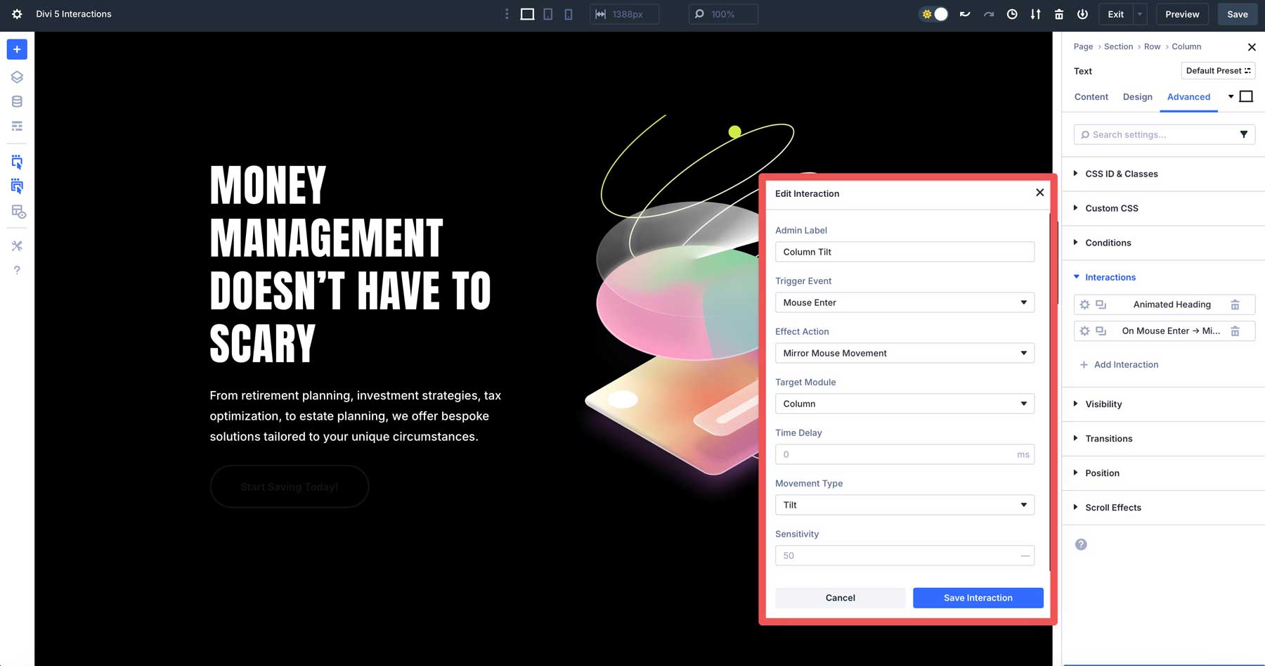 Divi 5 Interactions