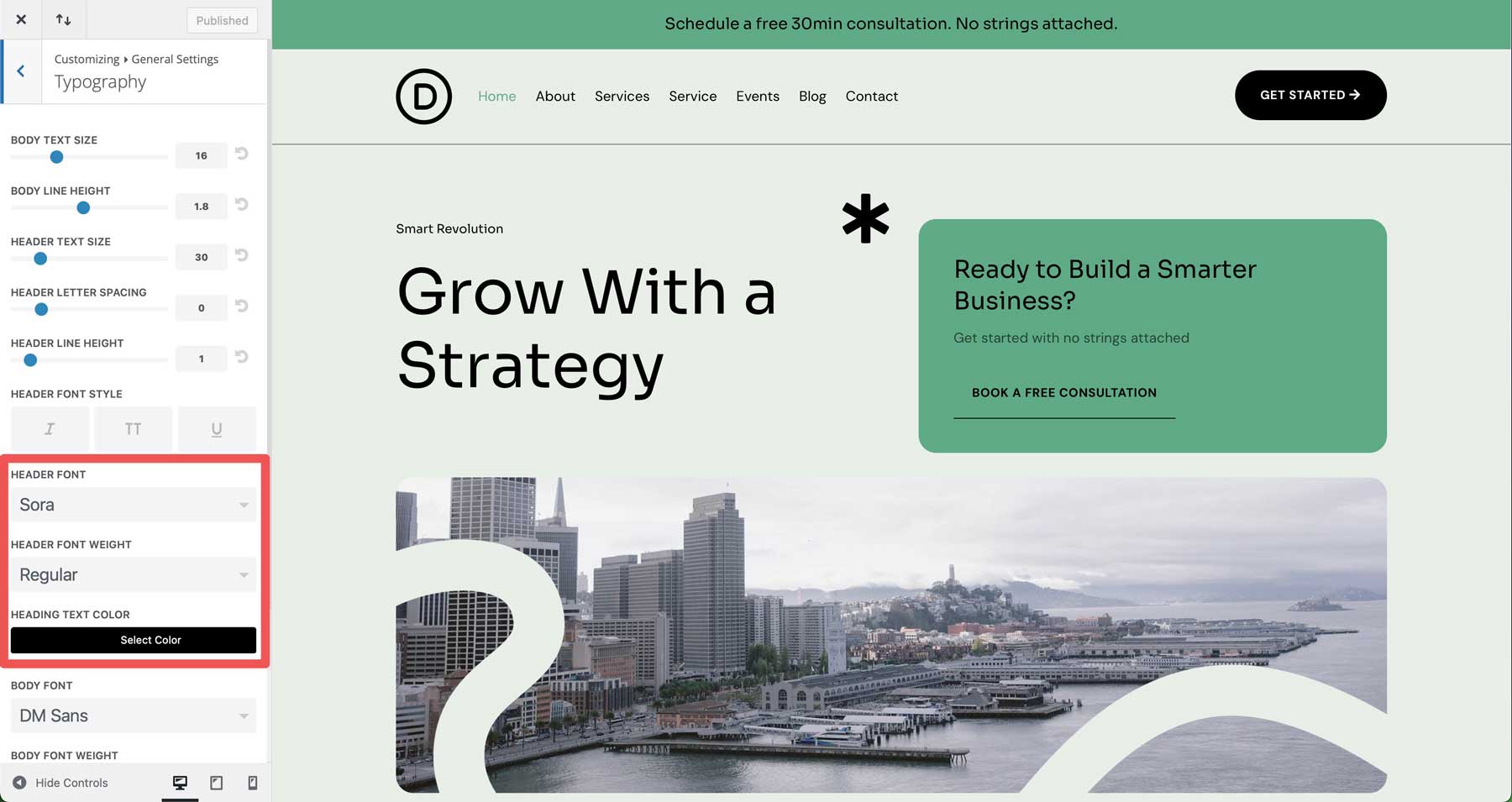Business Coaching starter site for Divi