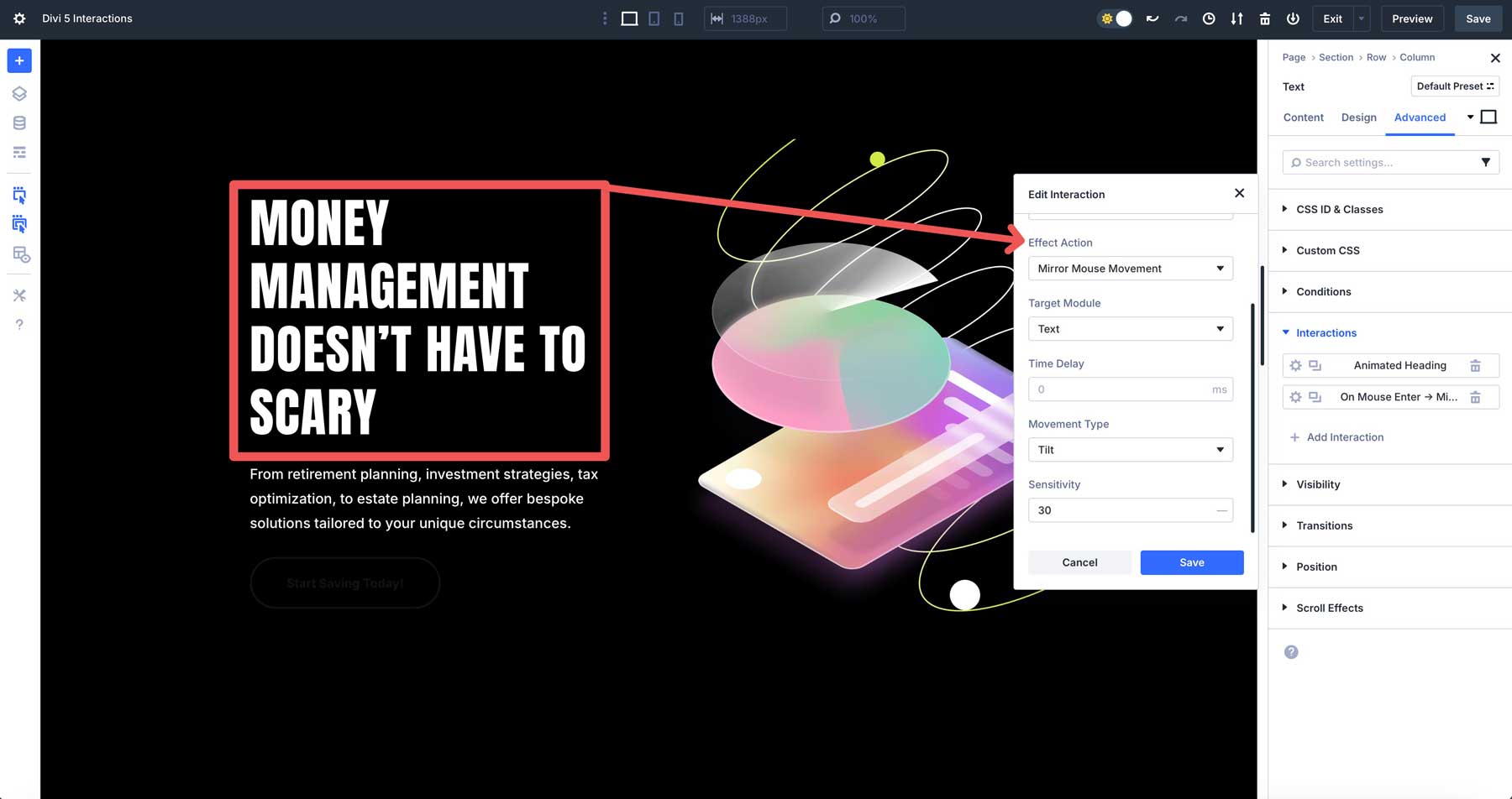 Divi 5 Interactions