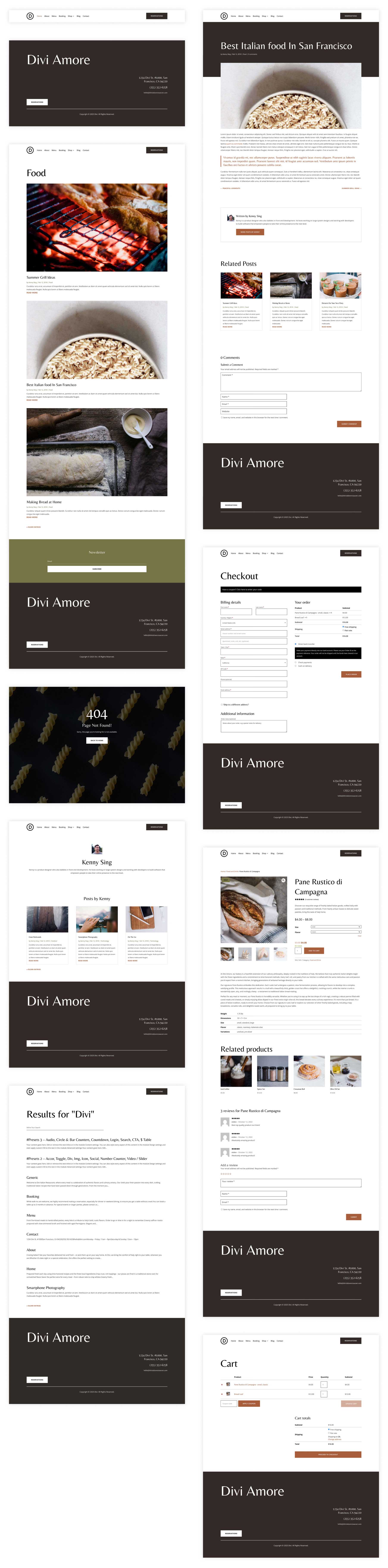 Italian Restaurant starter site for Divi