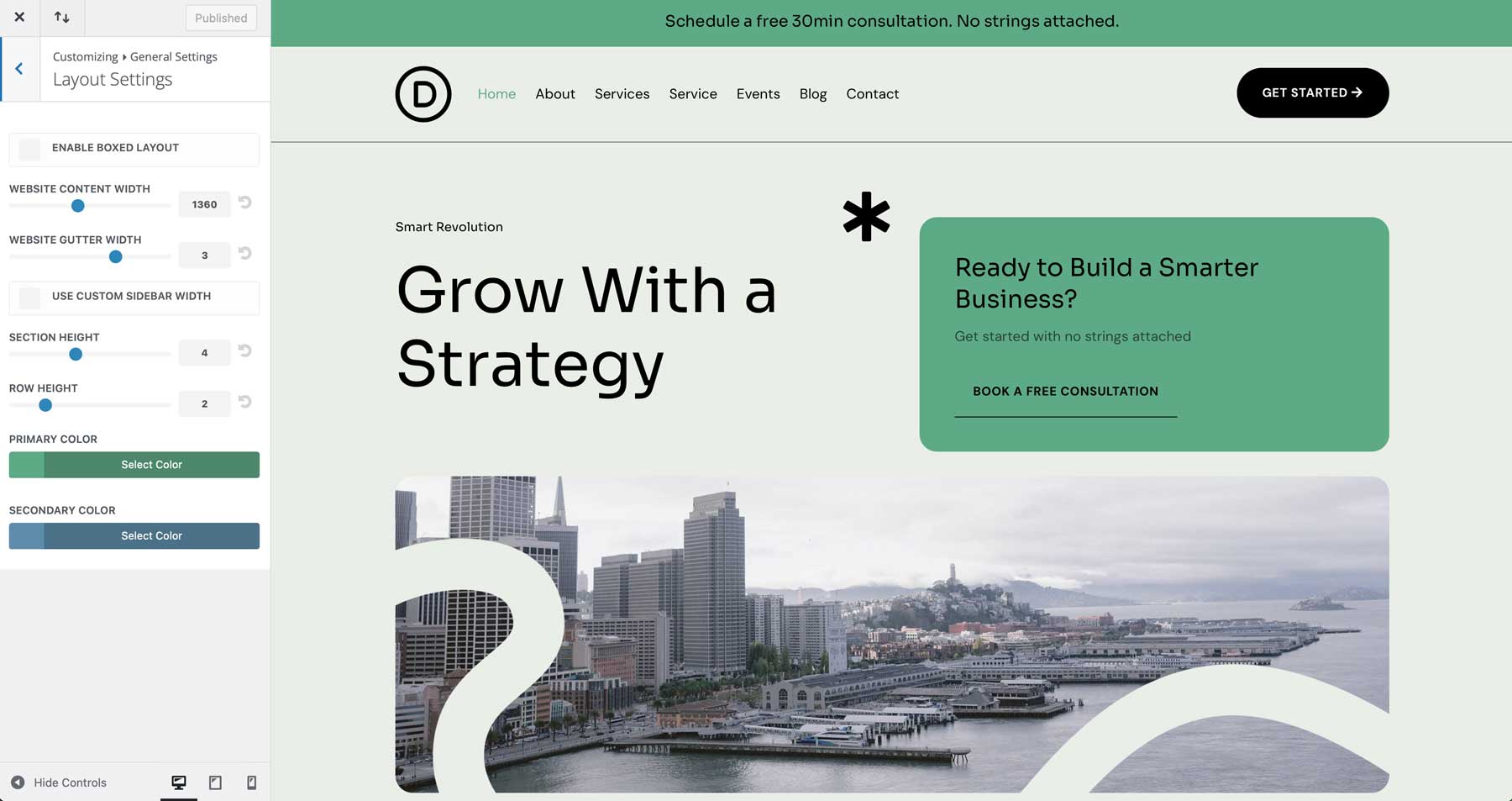 Business Coaching starter site for Divi