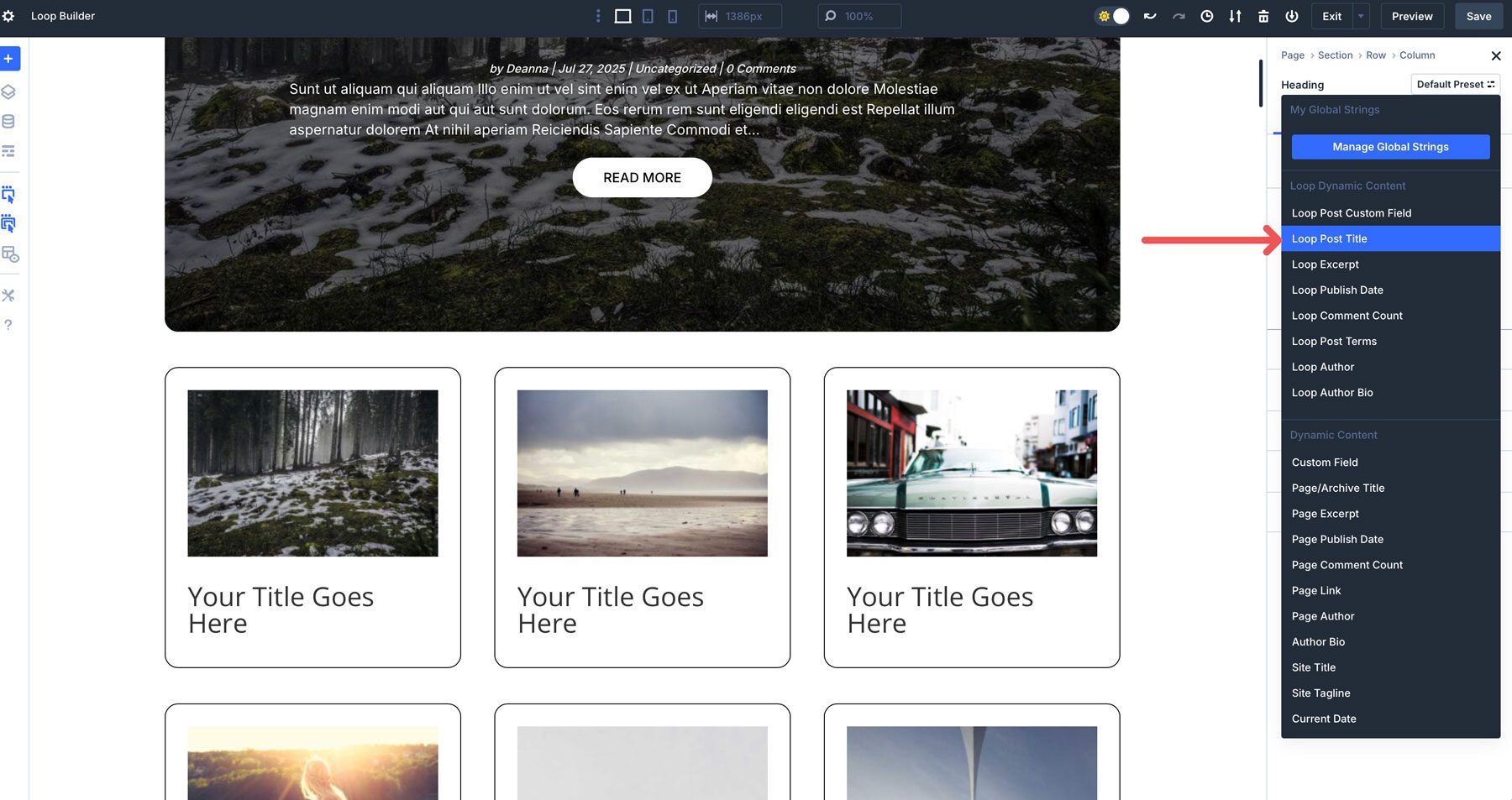Divi 5 Loop Builder