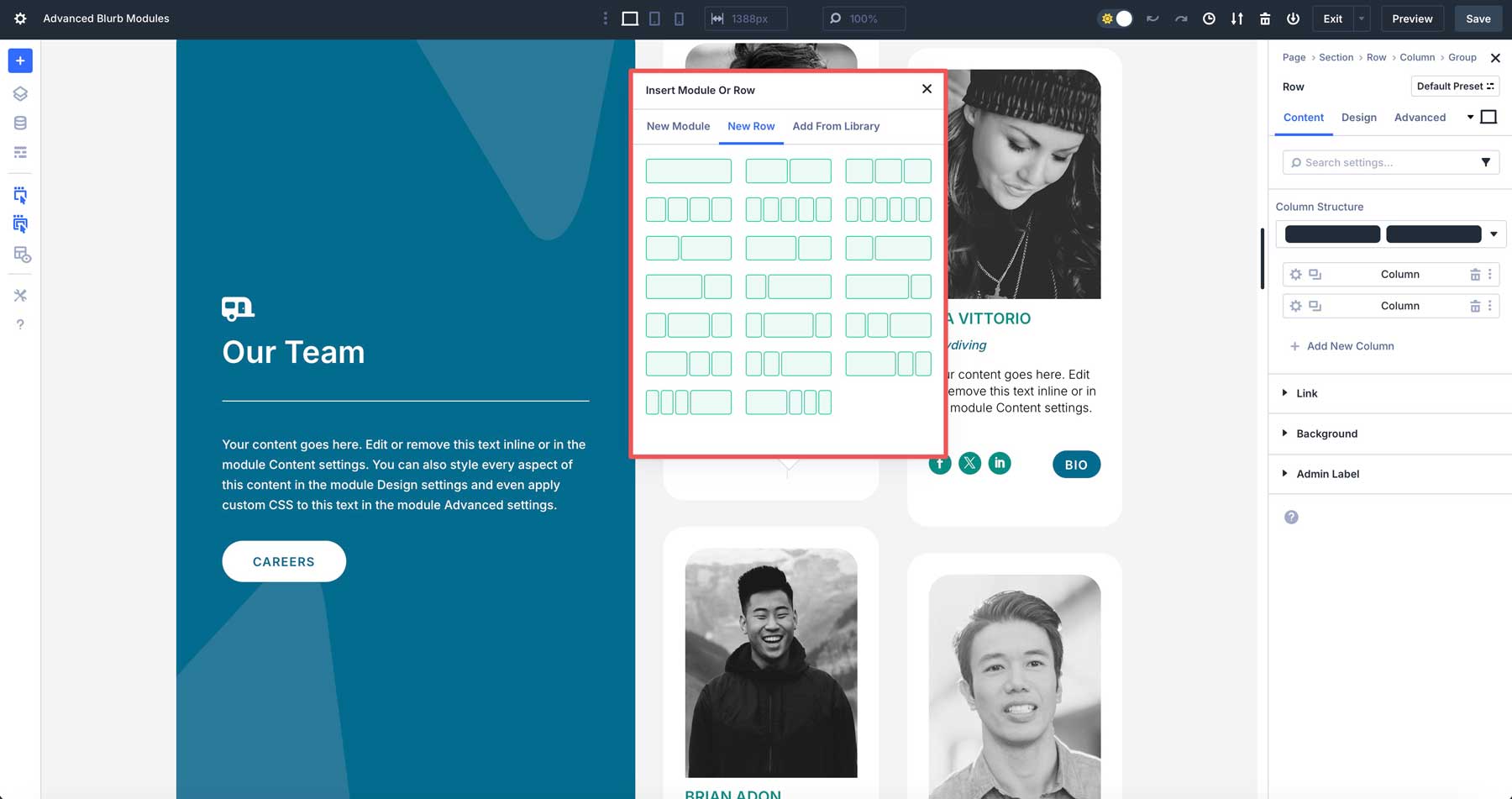 Divi 5 nested rows