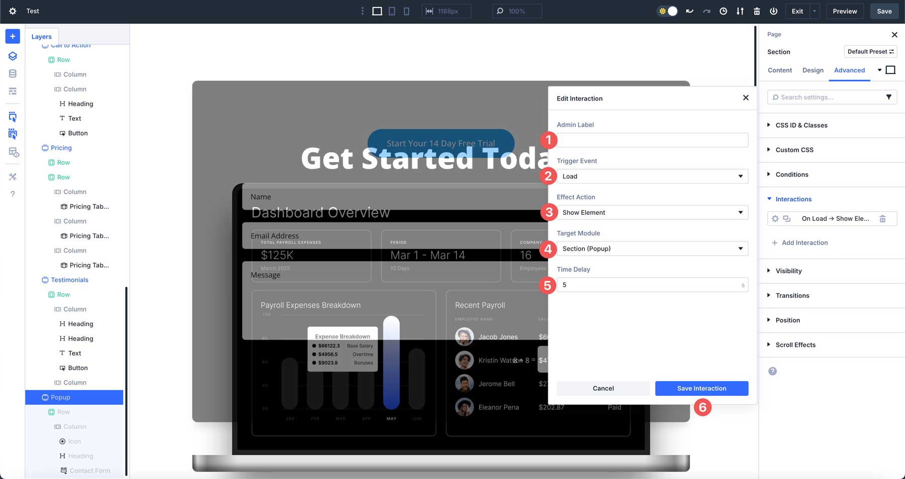 Divi 5 interactions