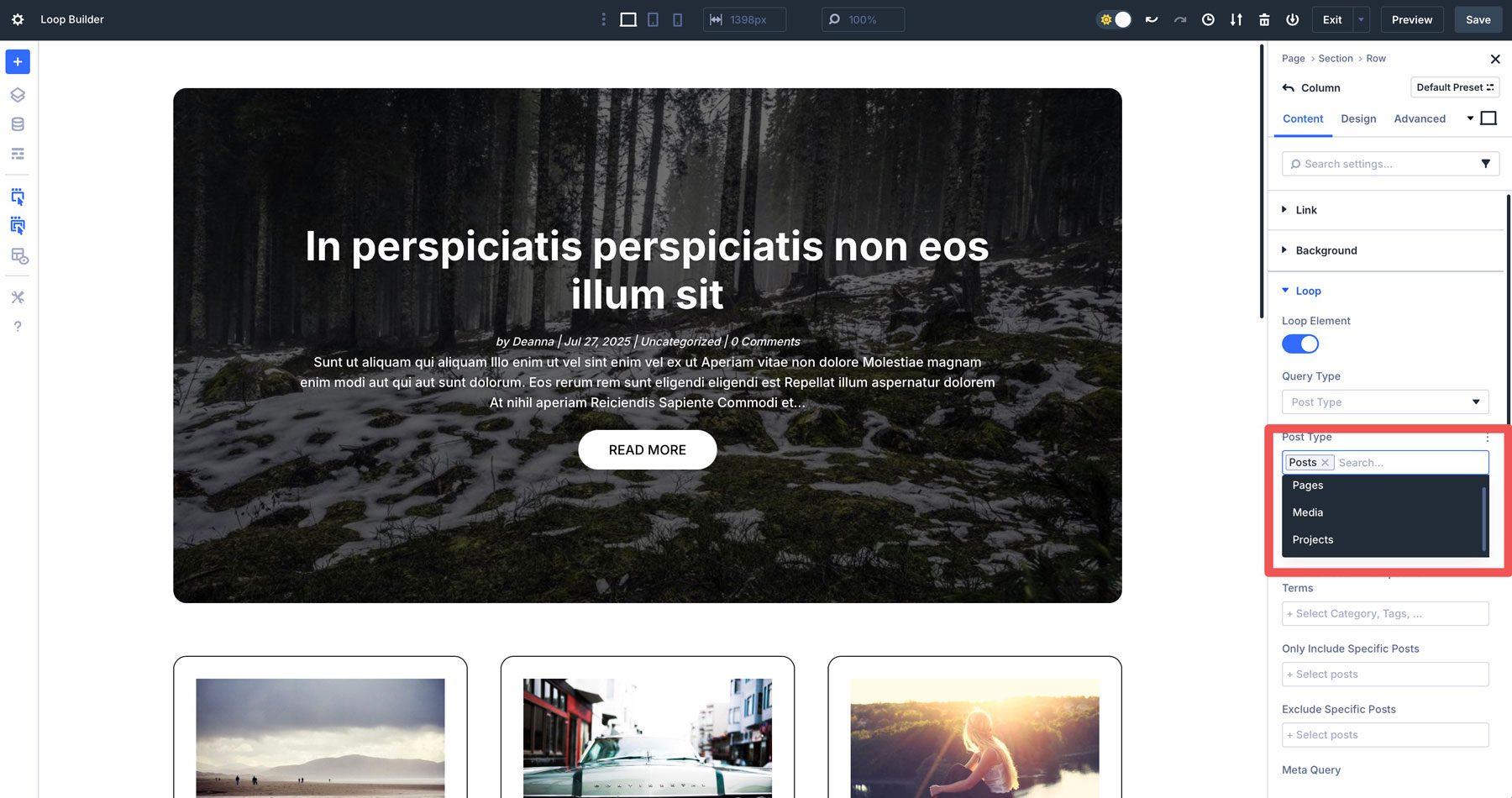 Divi 5 Loop Builder