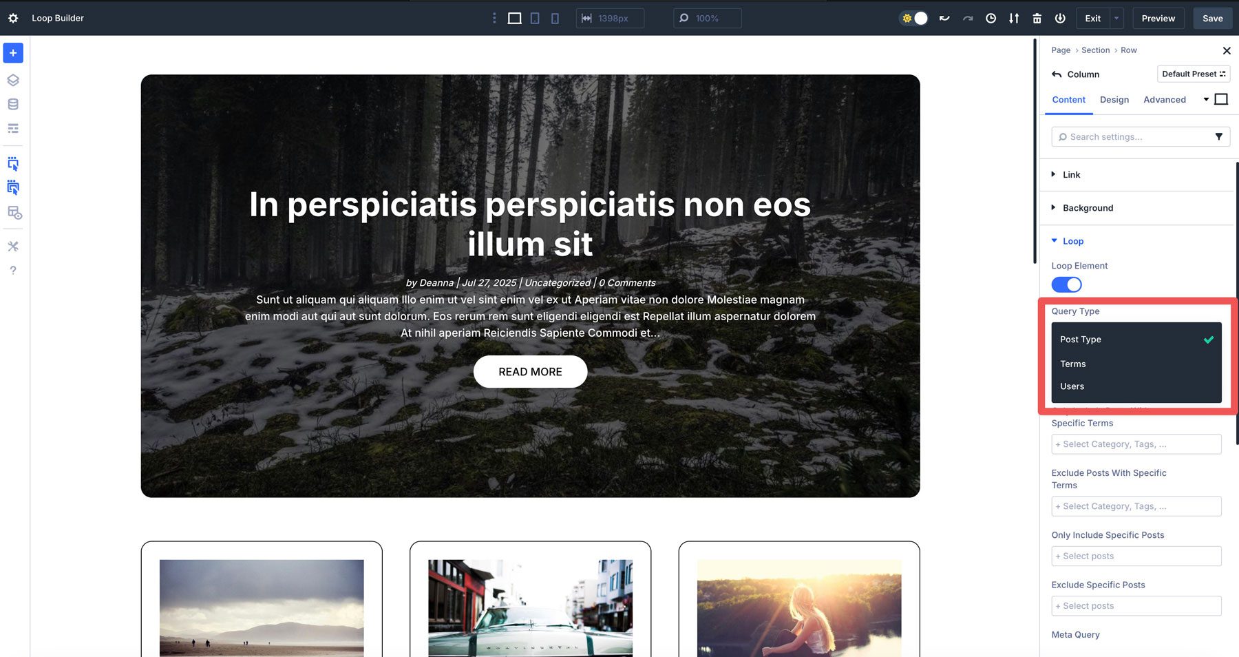 Divi 5 Loop Builder