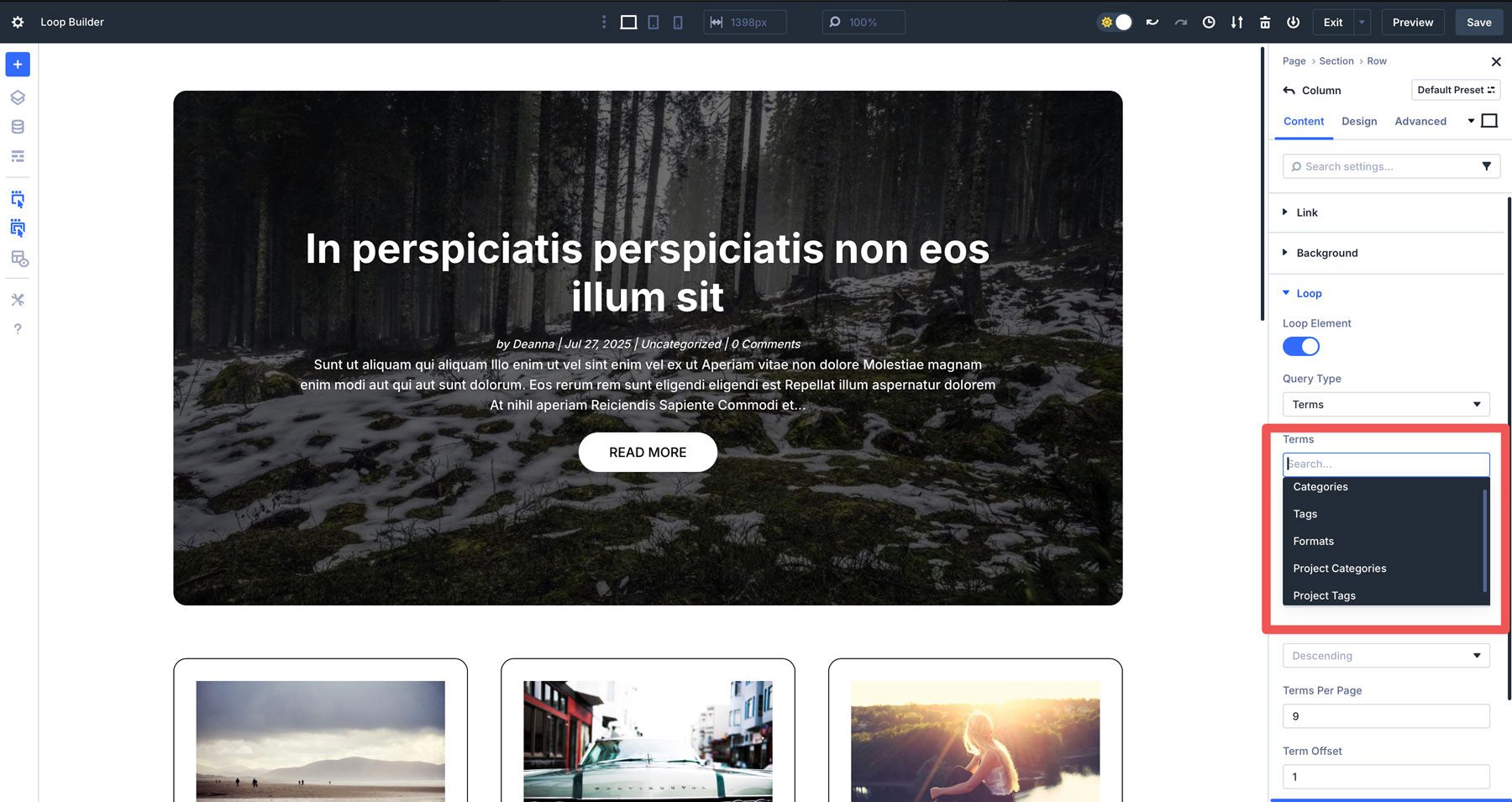 Divi 5 Loop Builder