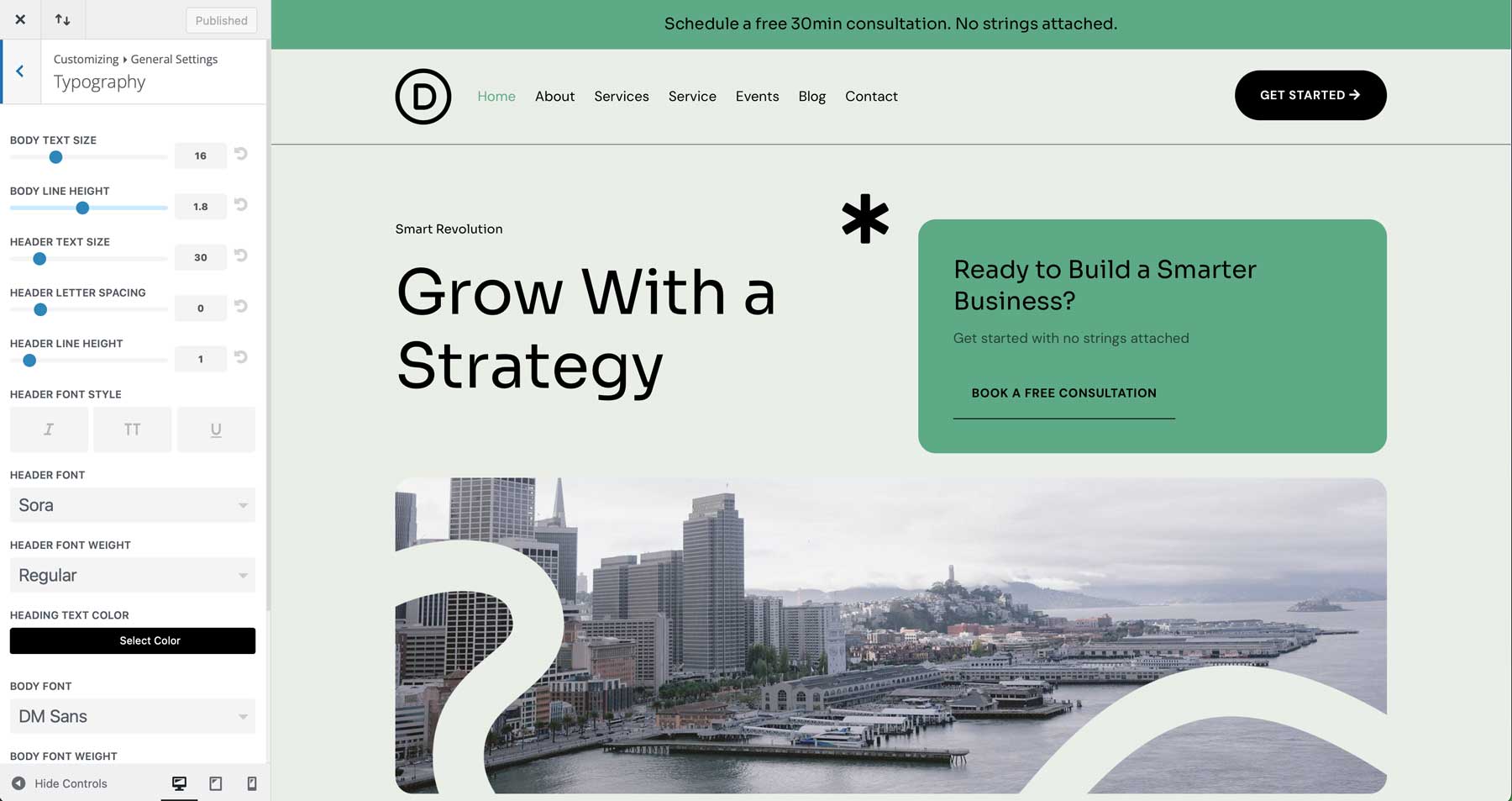 Business Coaching starter site for Divi