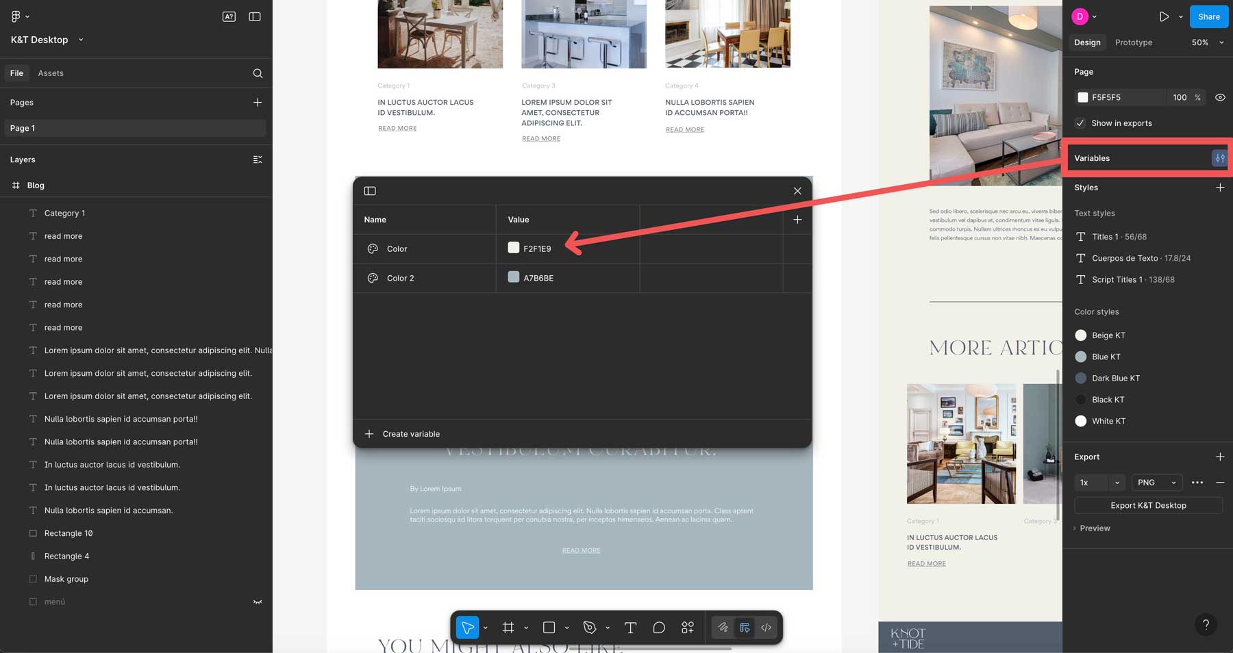 variables in Figma