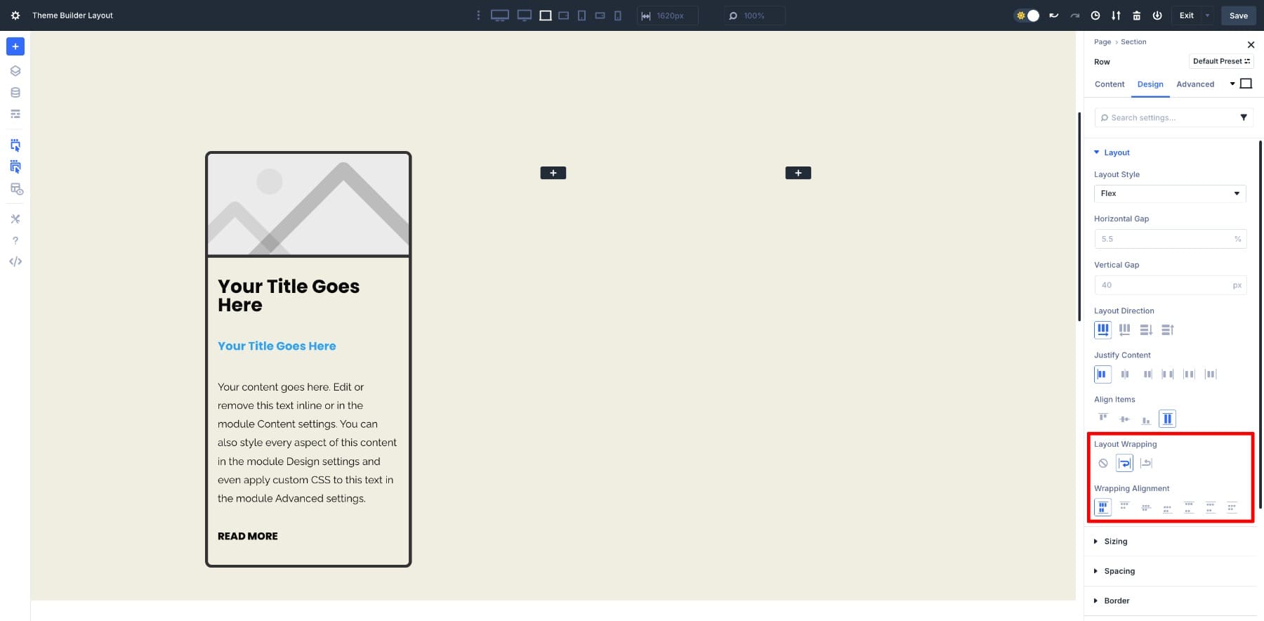 layout wrapping
