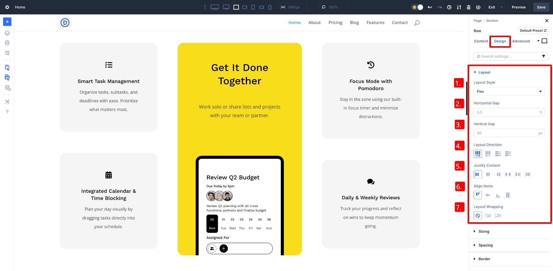 layout controls