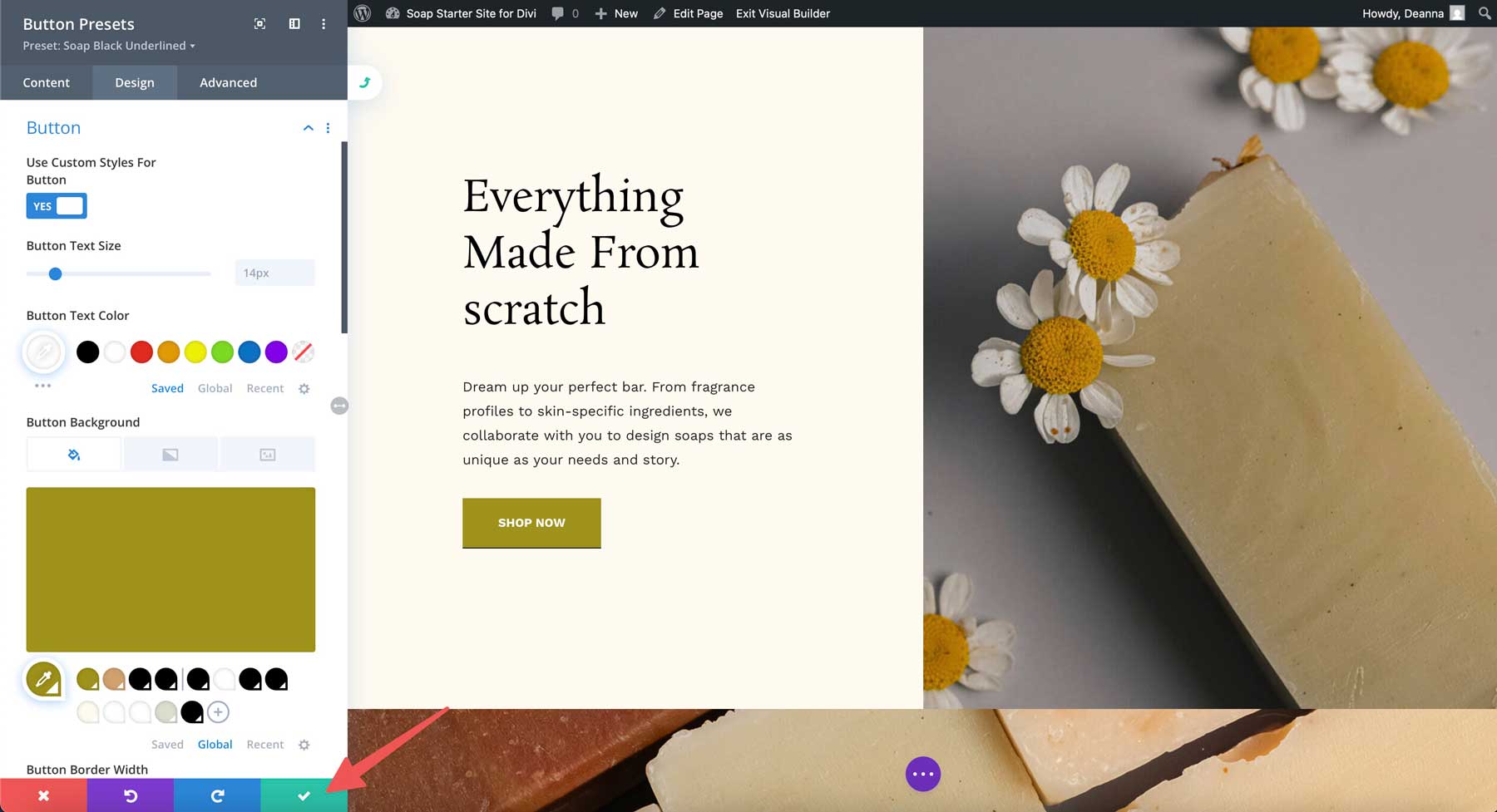 Soap starter site for Divi