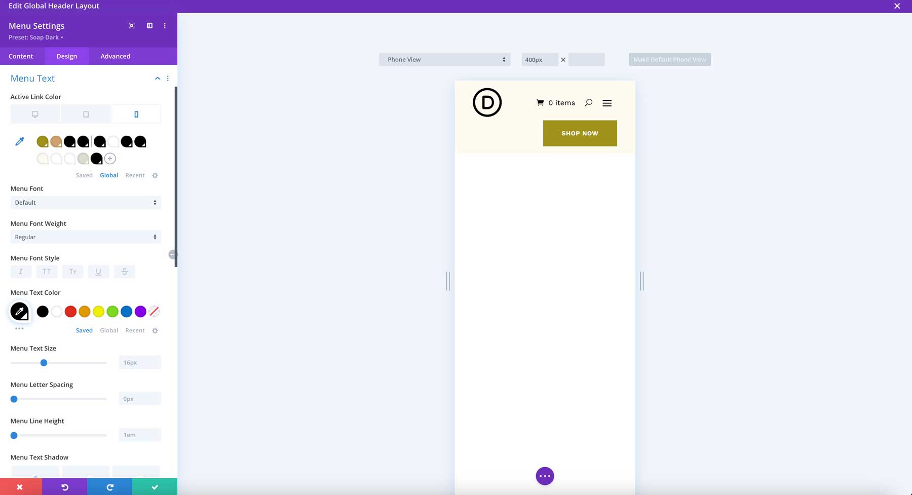 Soap starter site for Divi