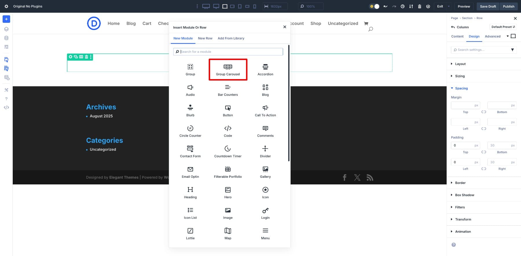 add group carousel