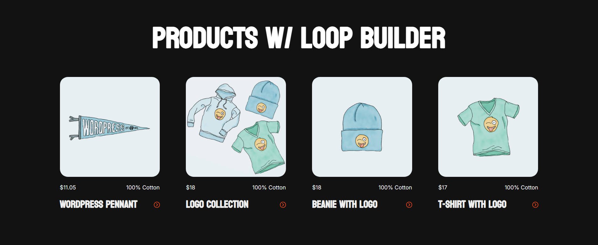 End Result of custom Loop Builder Product Category Page