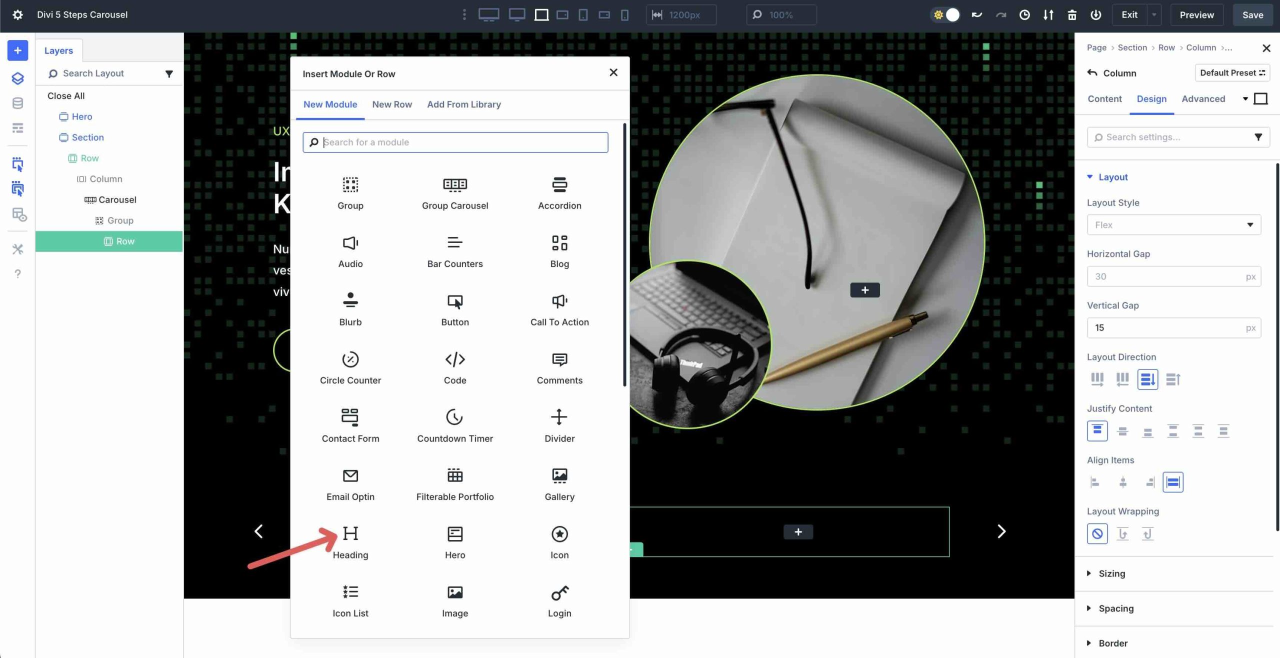 Steps Carousel with Divi 5