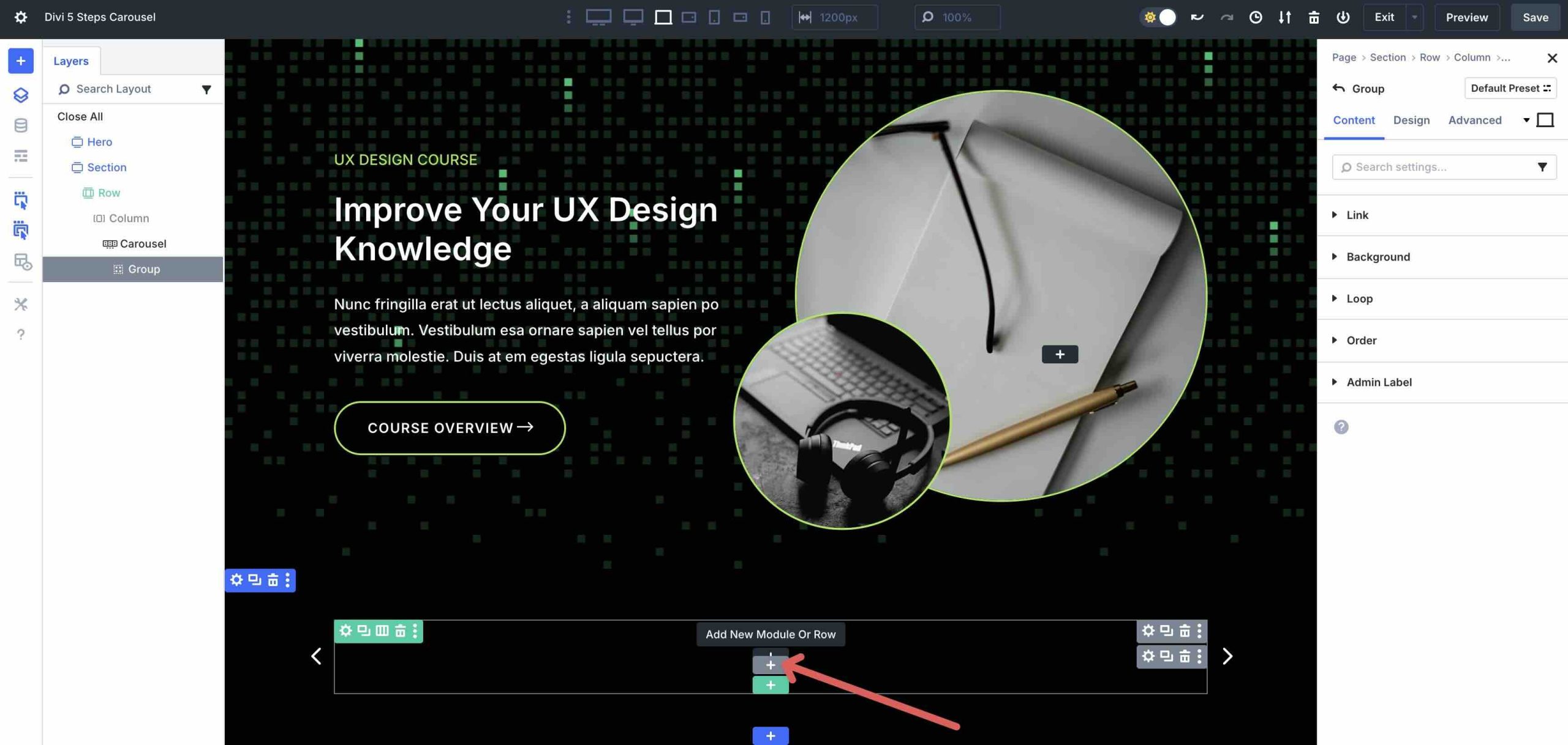 Steps Carousel with Divi 5
