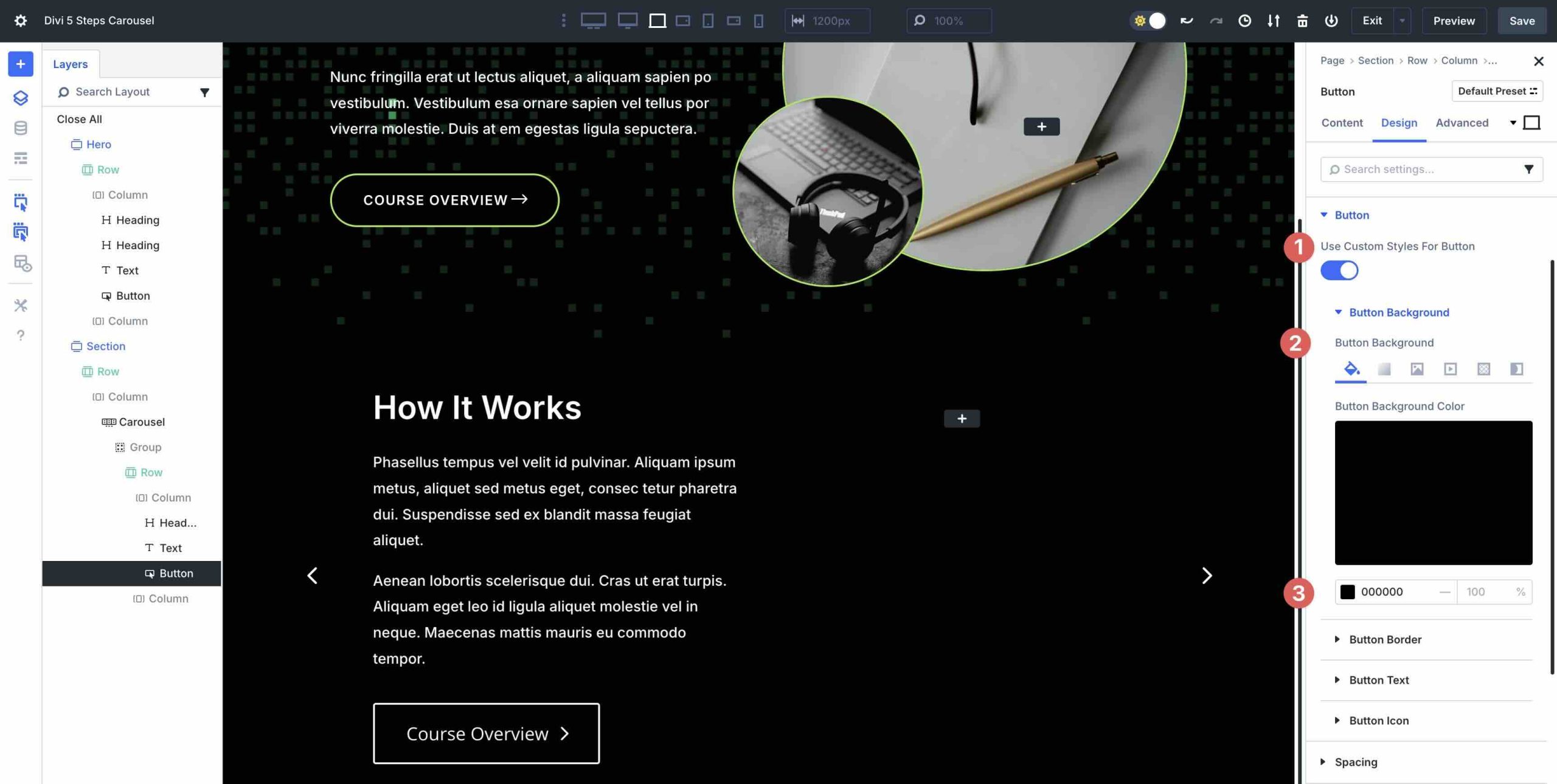 Steps Carousel with Divi 5