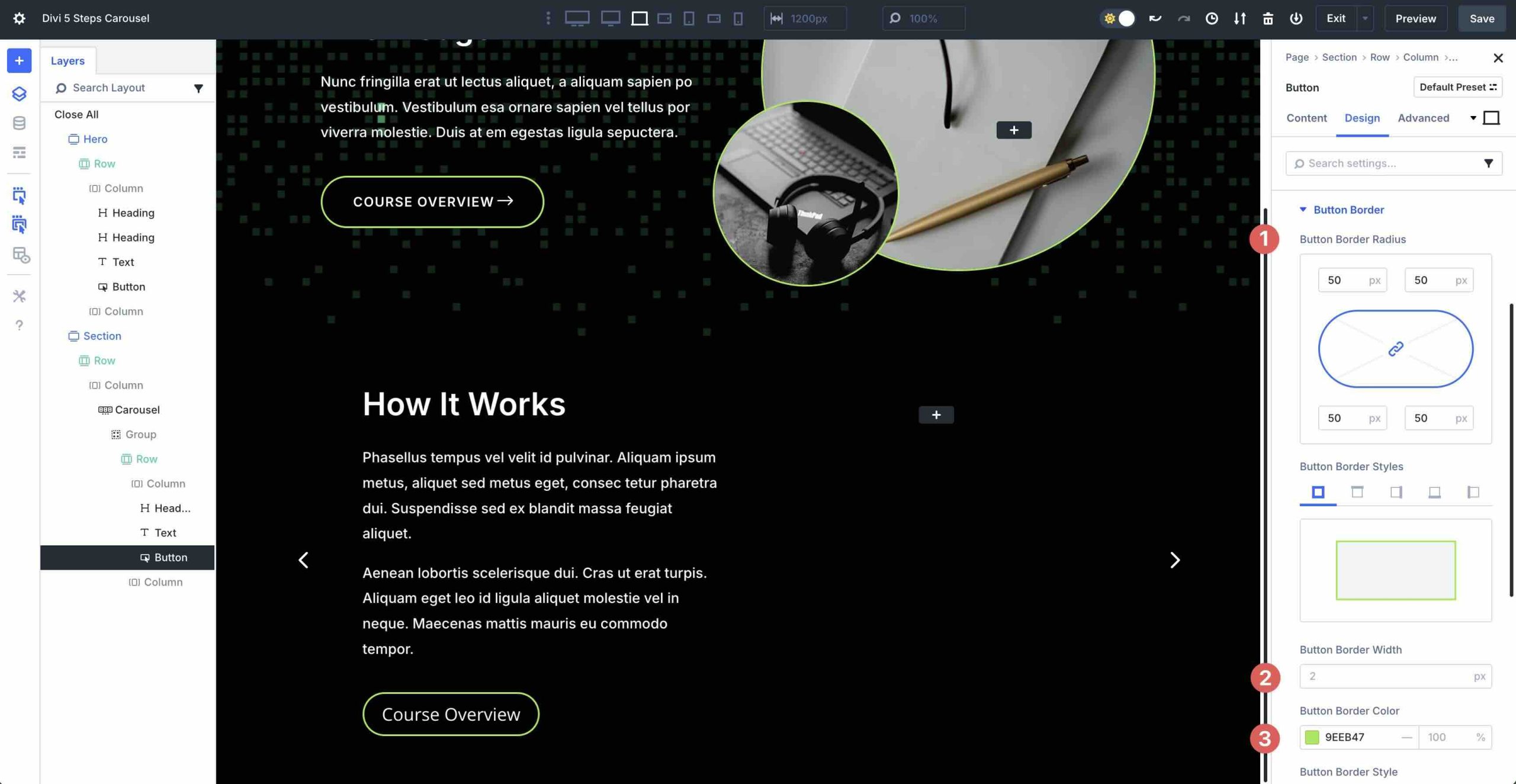 Steps Carousel with Divi 5