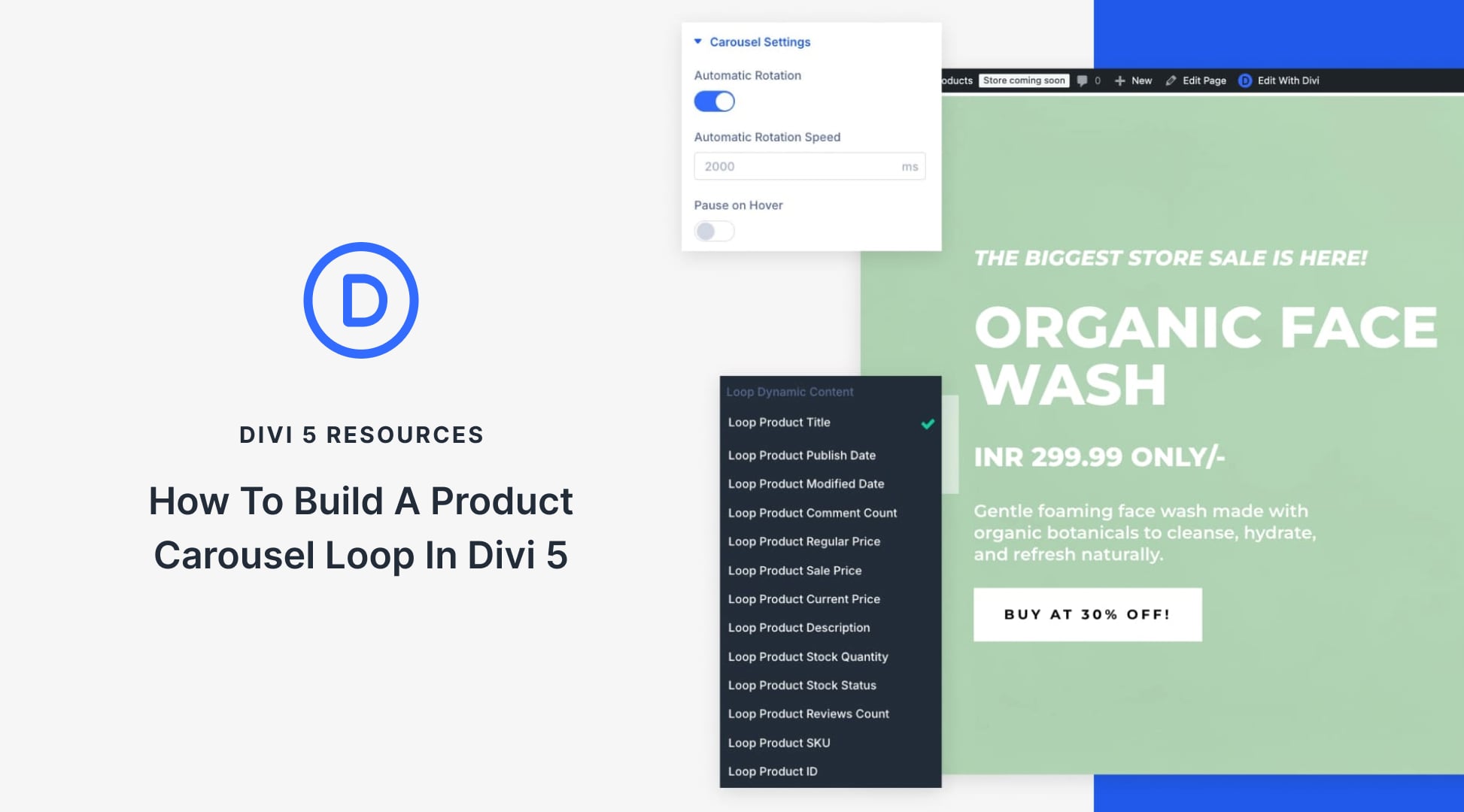 How To Build A Product Carousel Loop In Divi 5