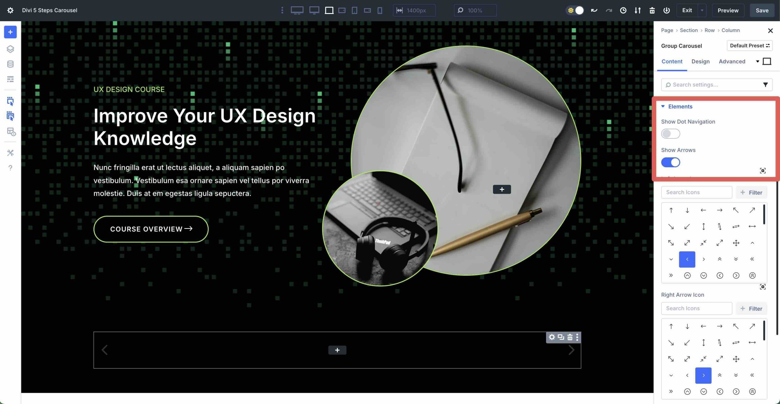 Steps Carousel with Divi 5