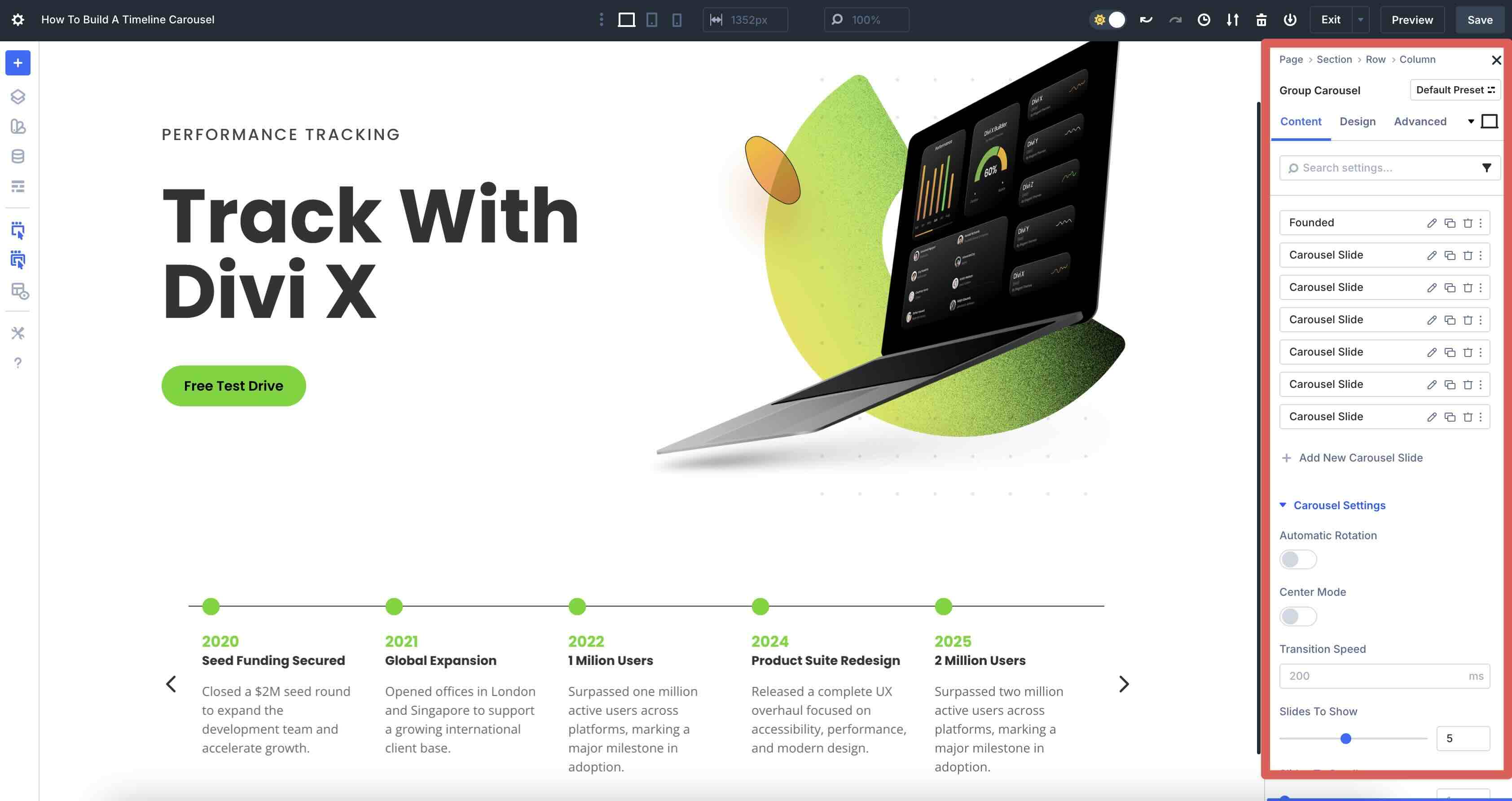 Build A Timeline Carousel With Divi 5
