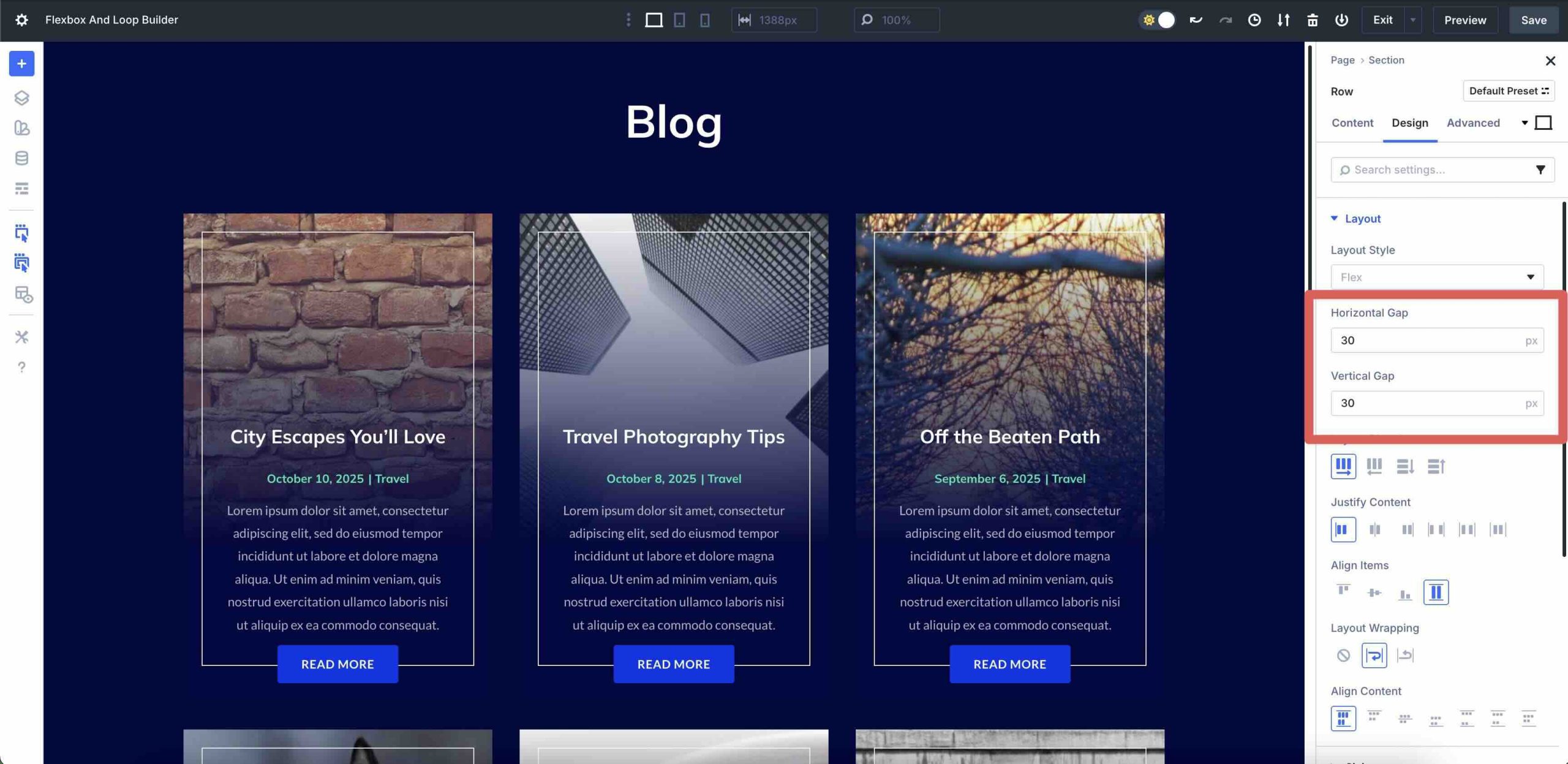 Flexbox & Loop Builder