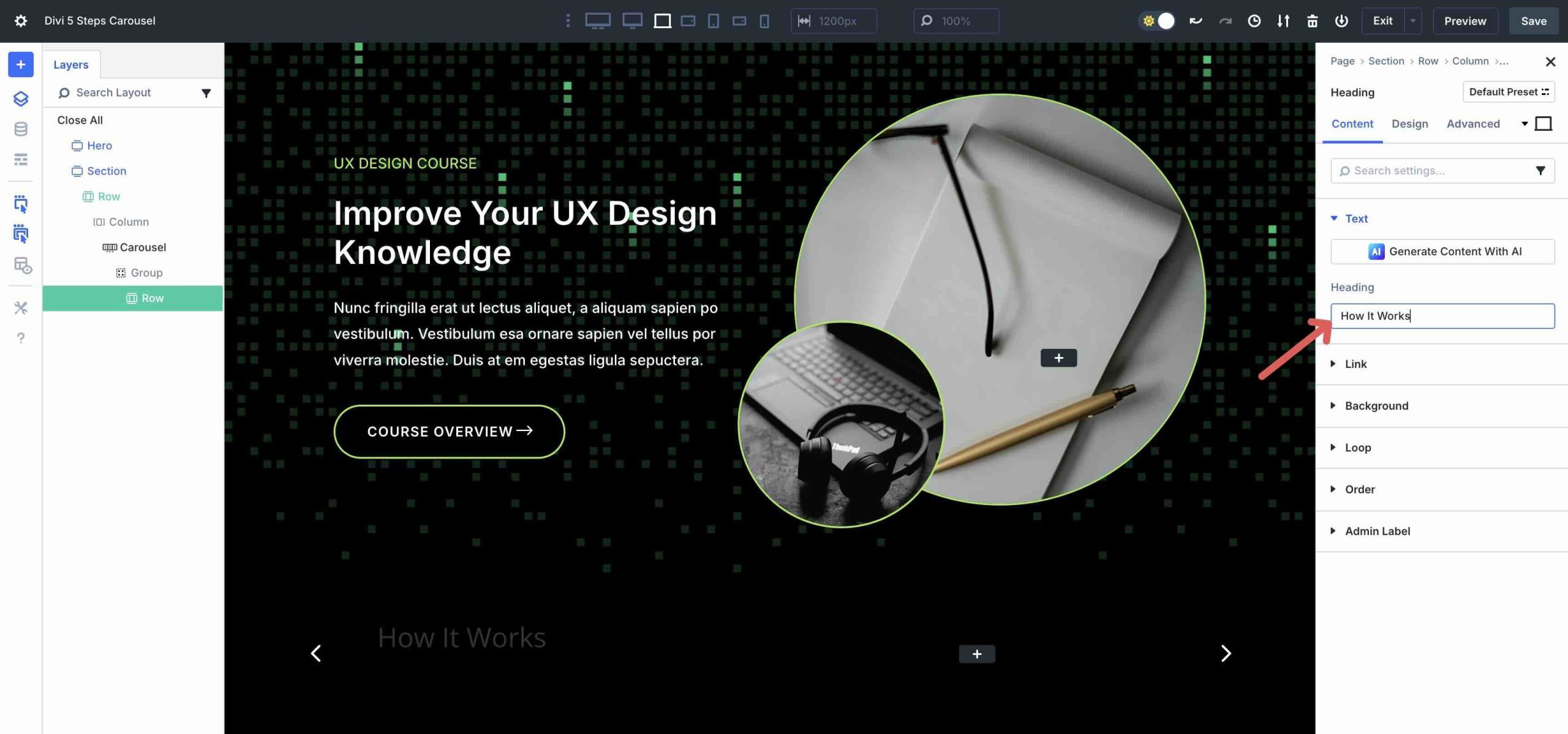 Steps Carousel with Divi 5
