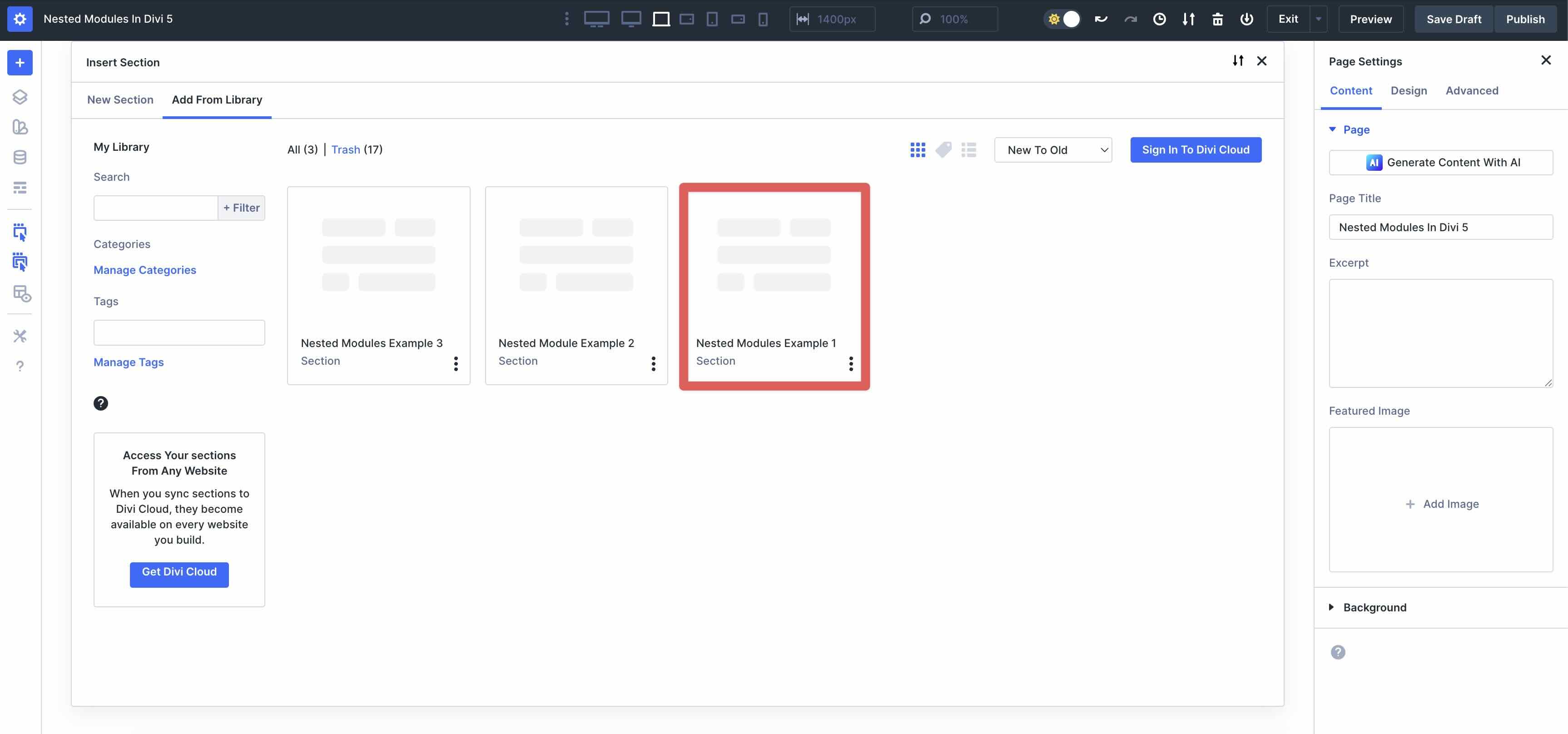 Nested Modules in Divi 5