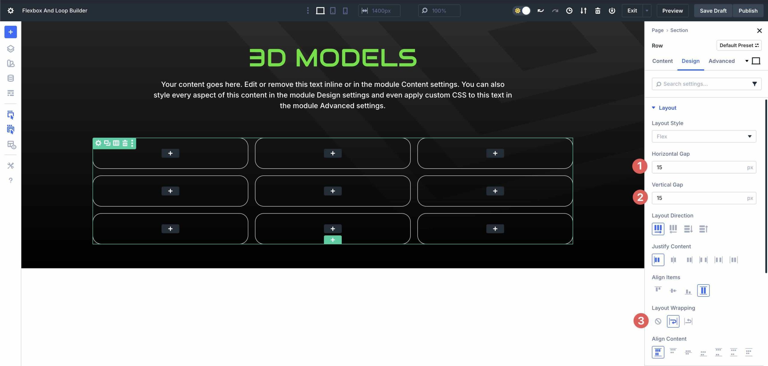 Flexbox & Loop Builder