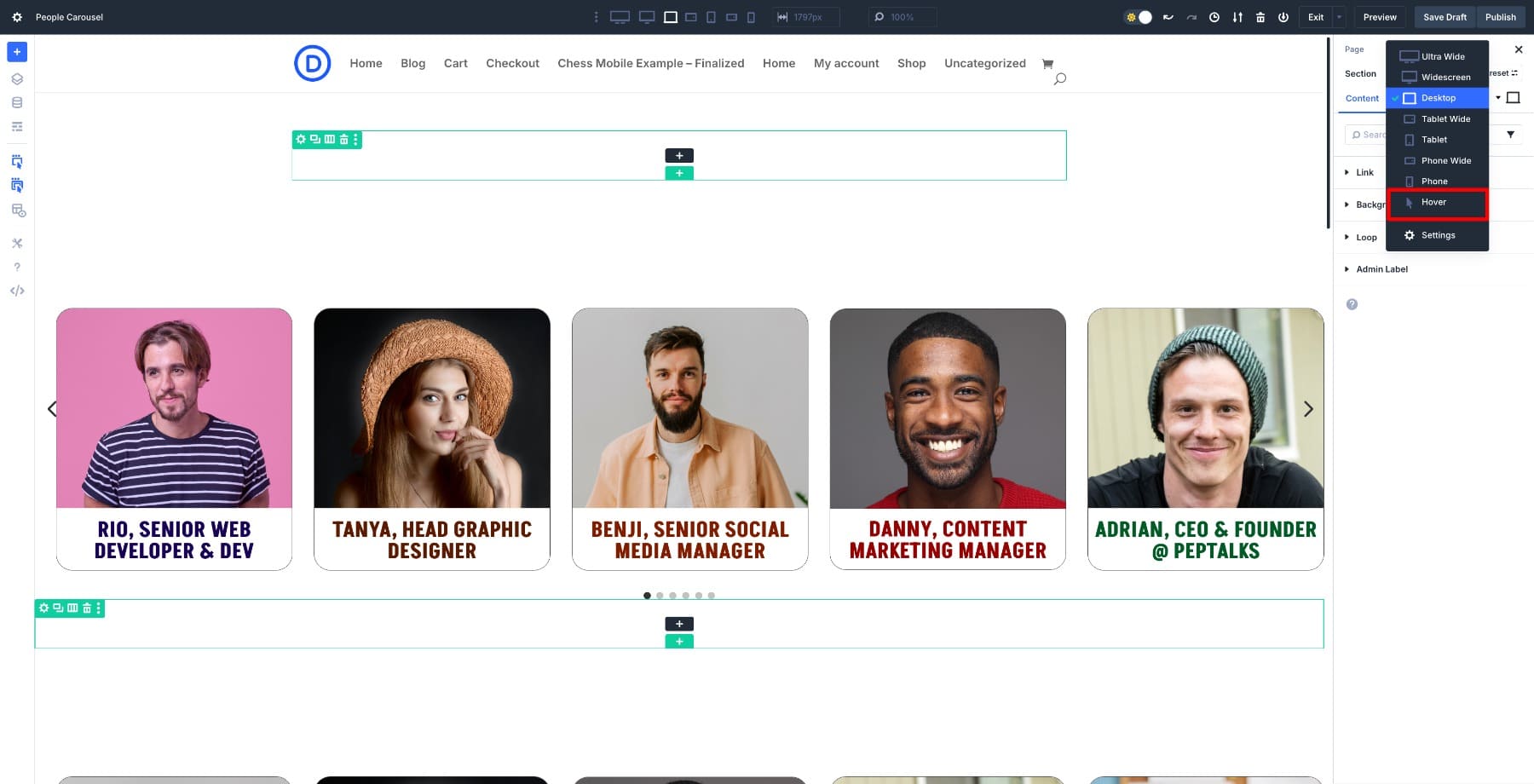 switch to hover state