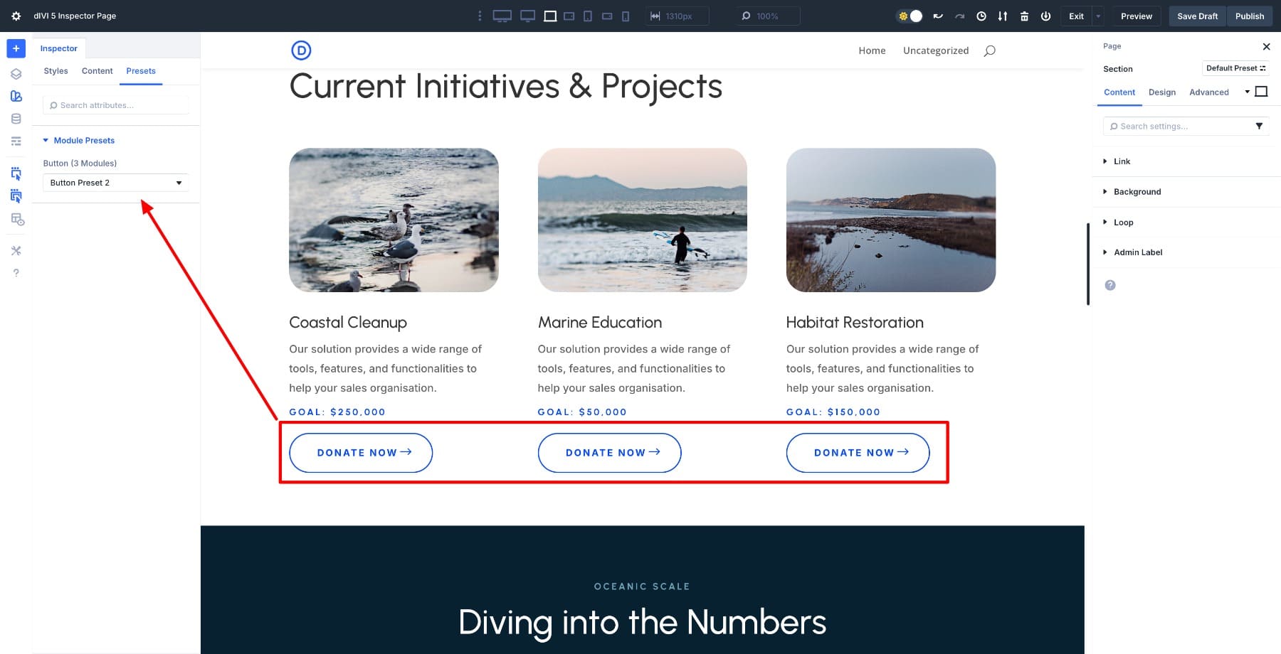 three button one preset