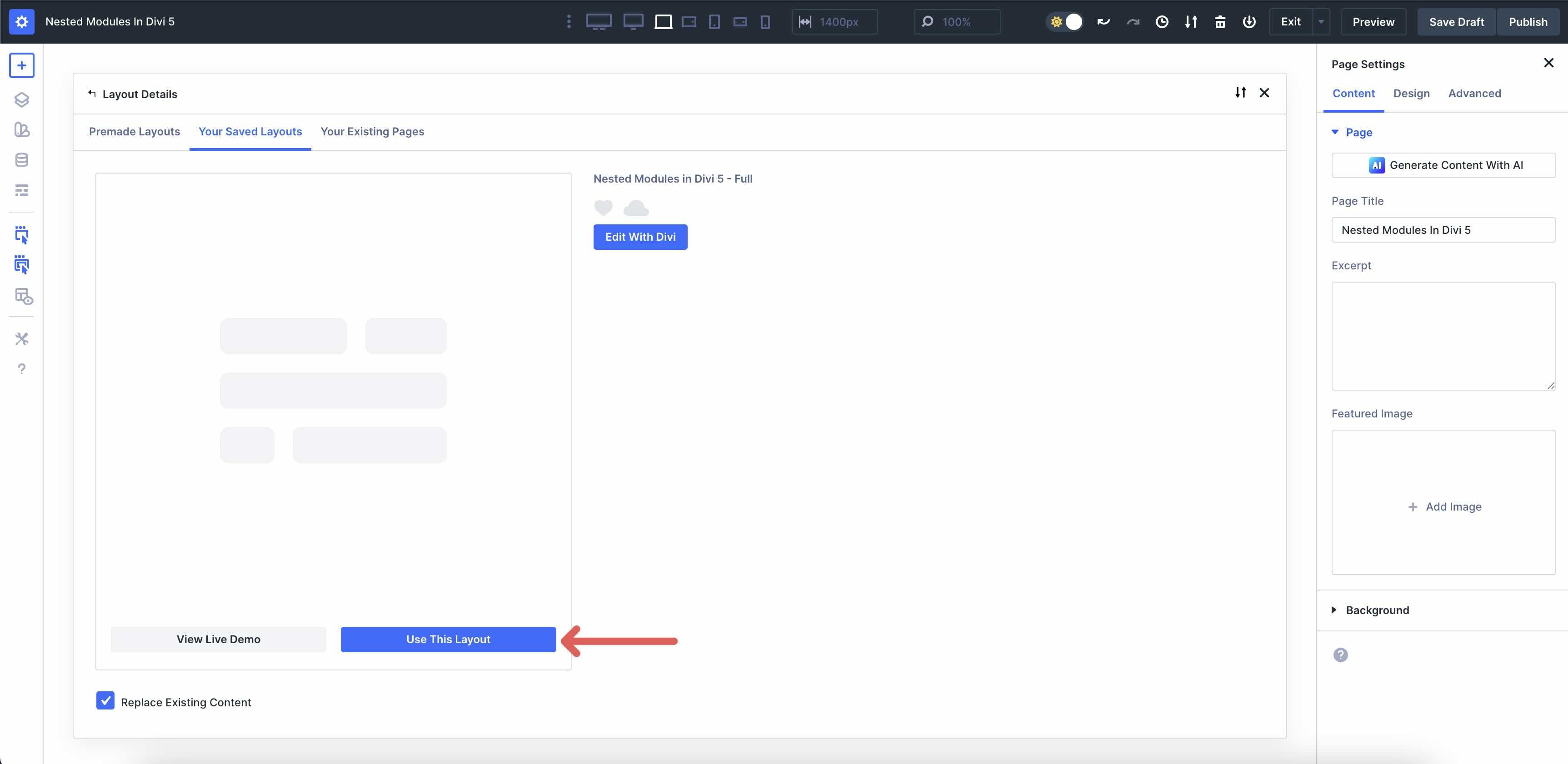 Nested Modules in Divi 5