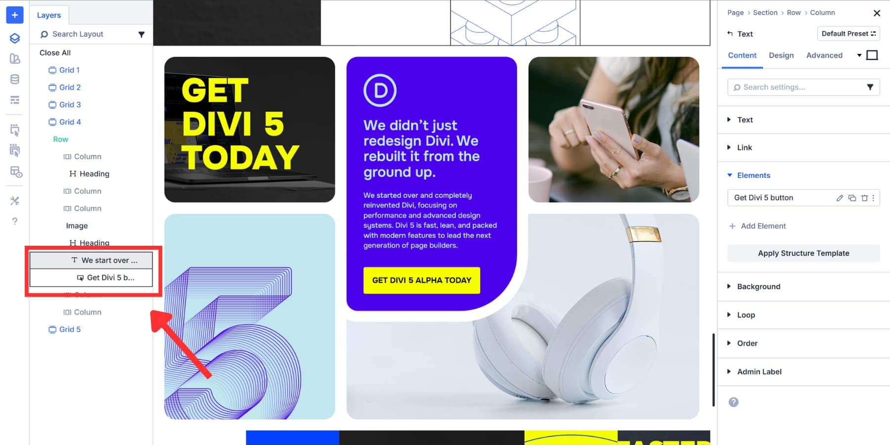 A screenshot of the layers panel showing the module nesting for easier navigation