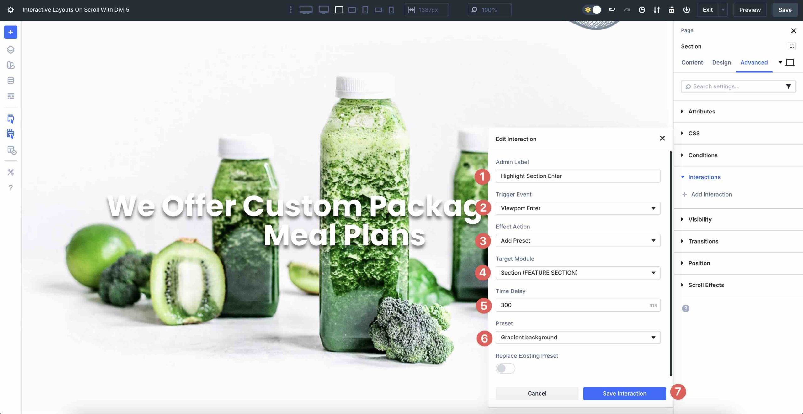 add preset interaction
