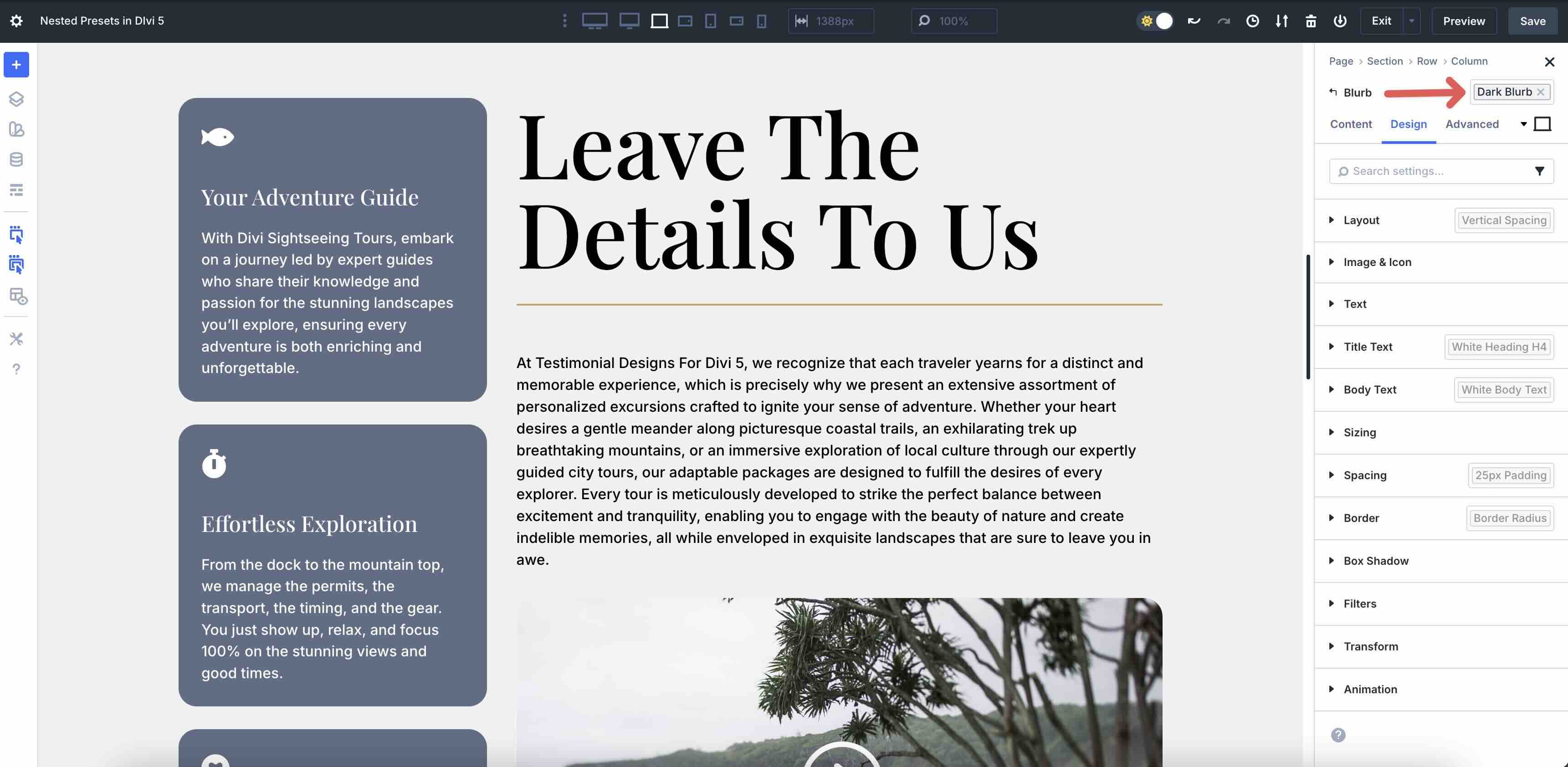 Nested Presets in Divi 5