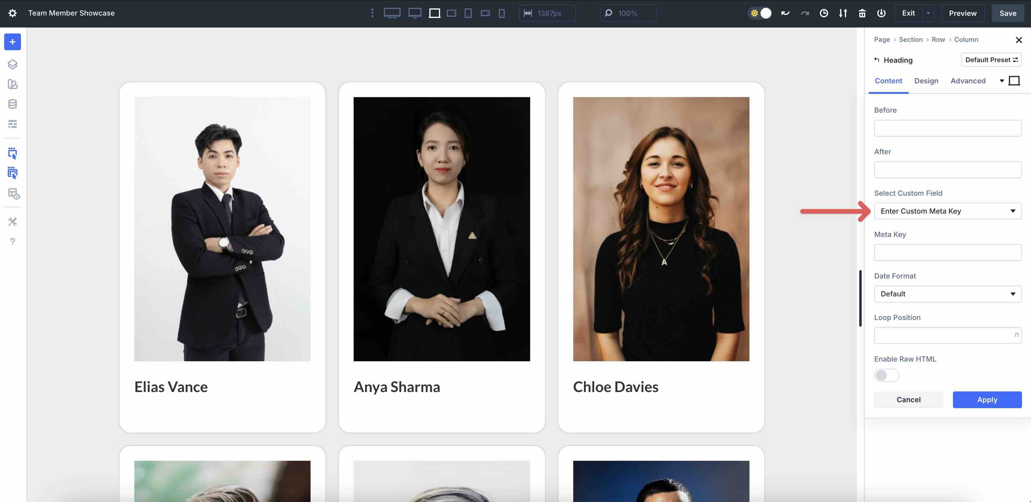 build a team directory using Loop Builder
