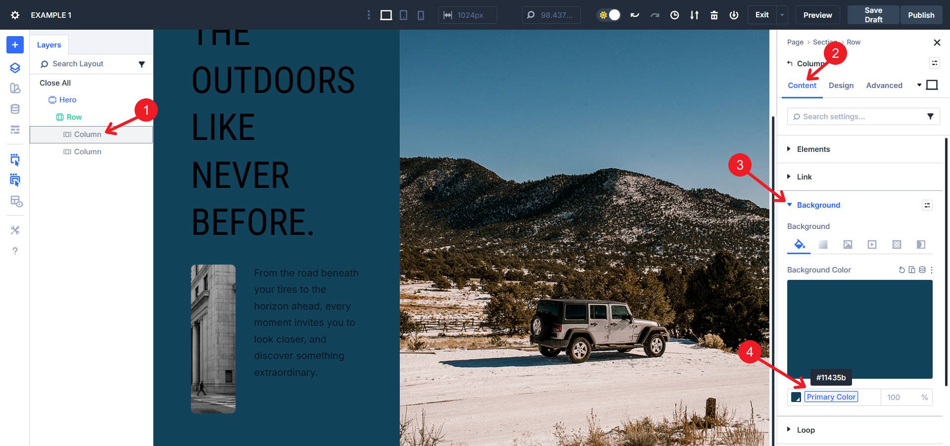 Add primary color bg color to left column 1