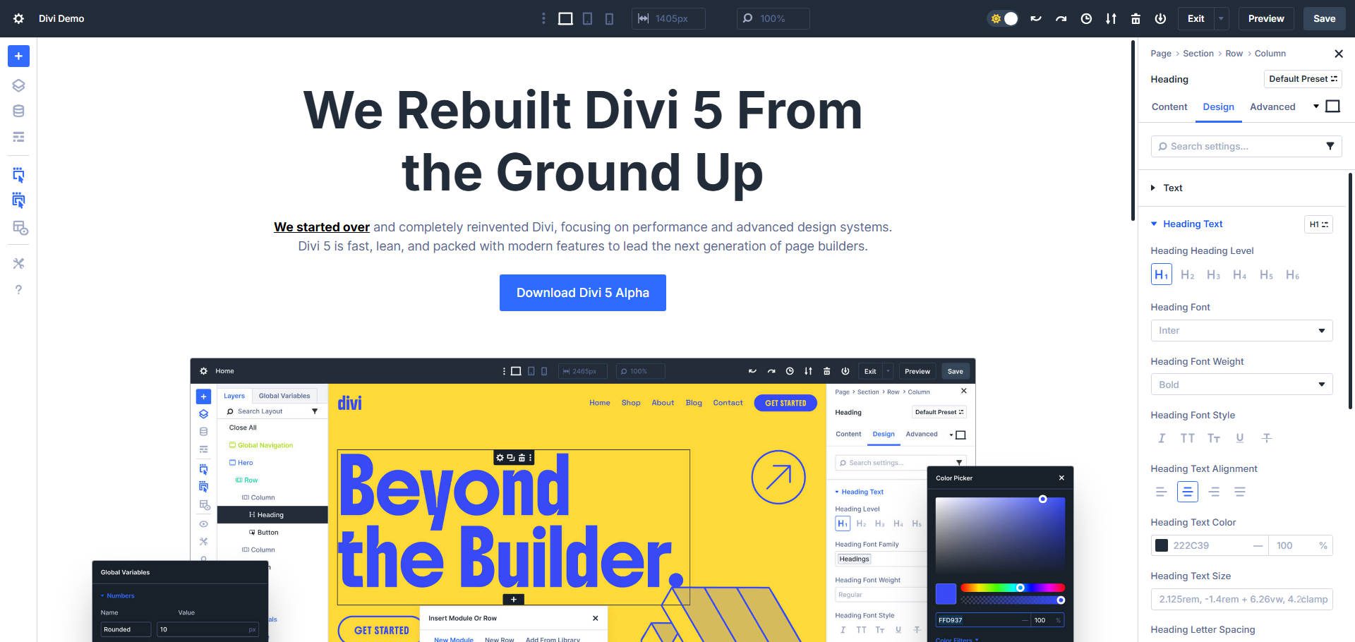 Divi 5 Example Page Editing Experience Modernized and Blazing Fast