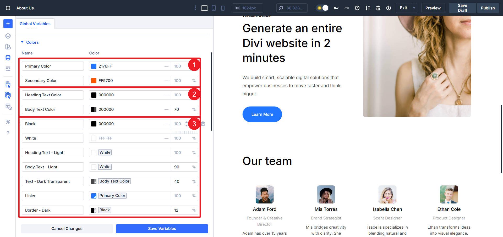 Types of Colors found in the Design System