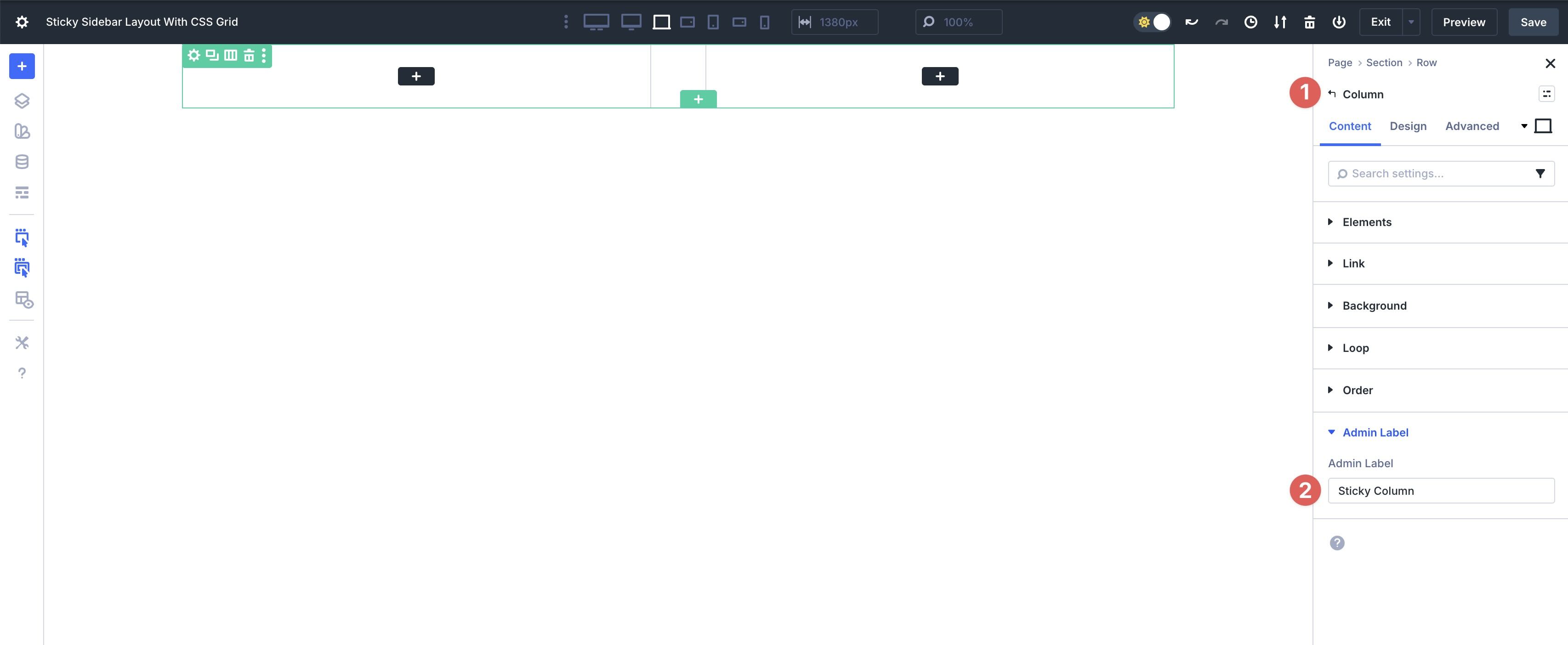 add an admin label in Divi 5