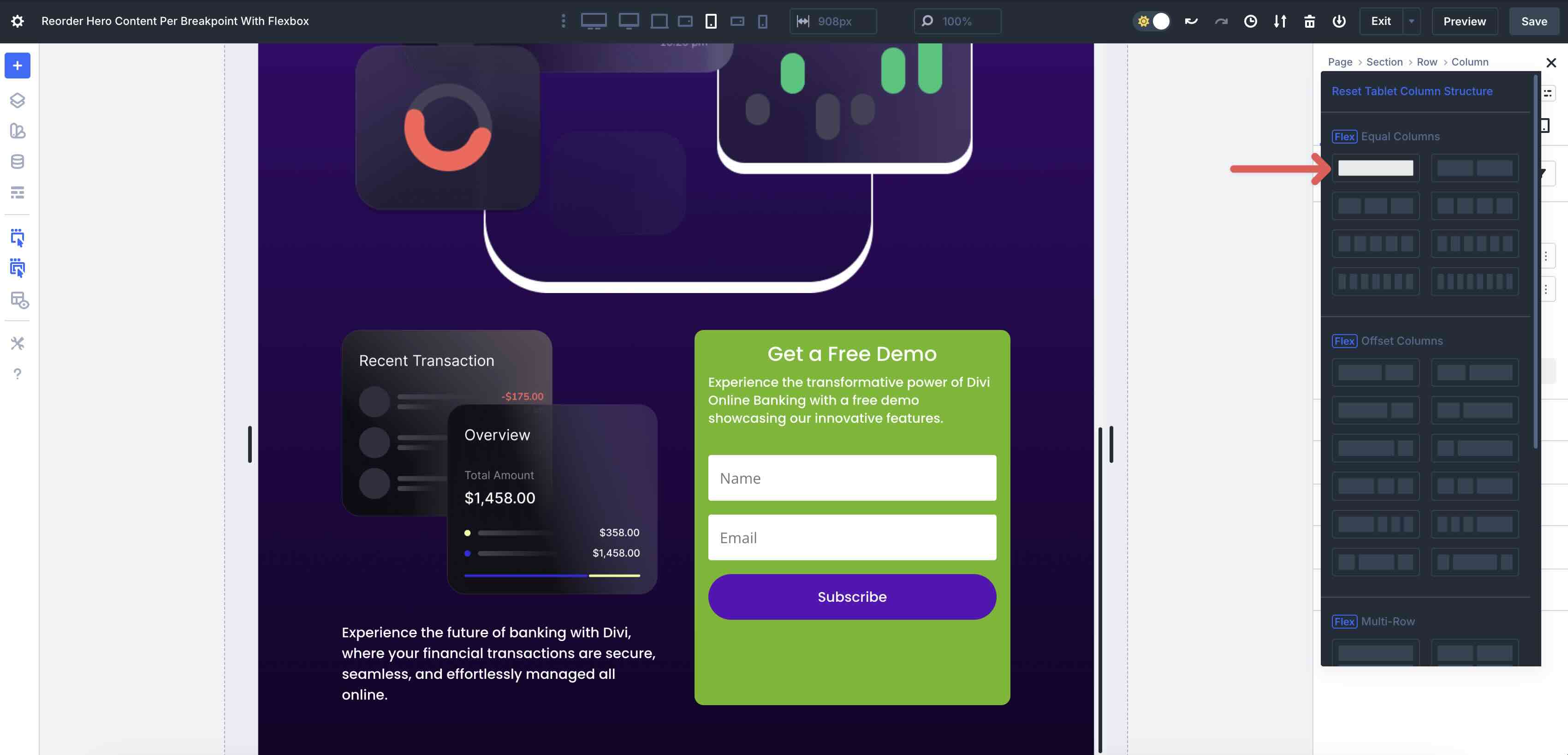 nested rows in Divi 5