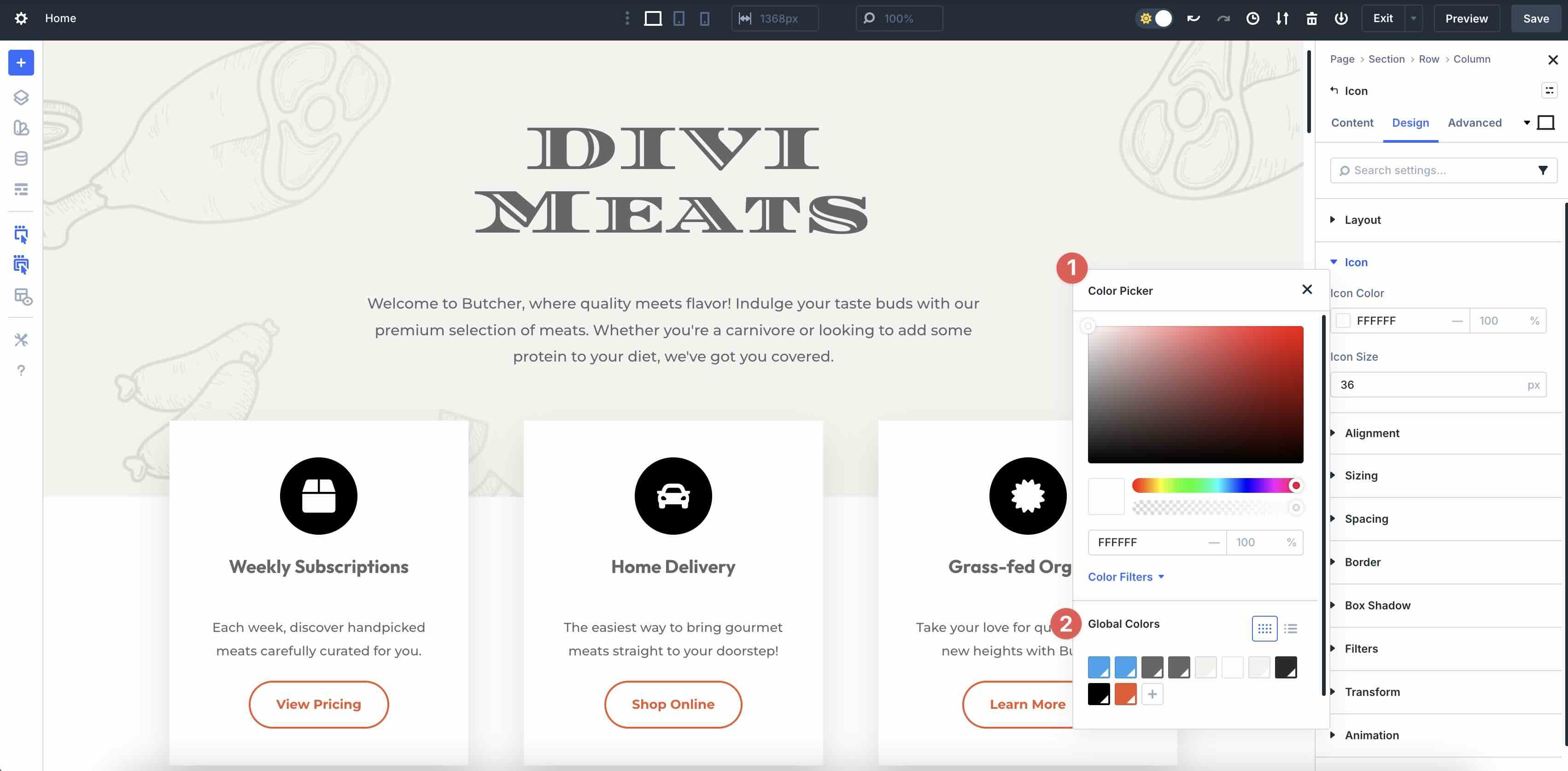 viewing color variables in Divi 5