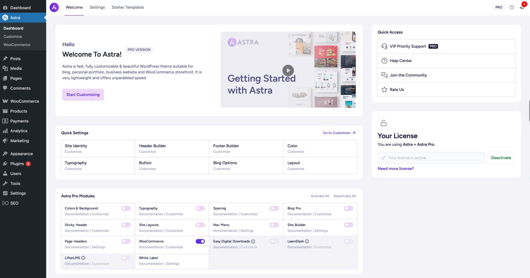 Astra Pro WooCommerce Module