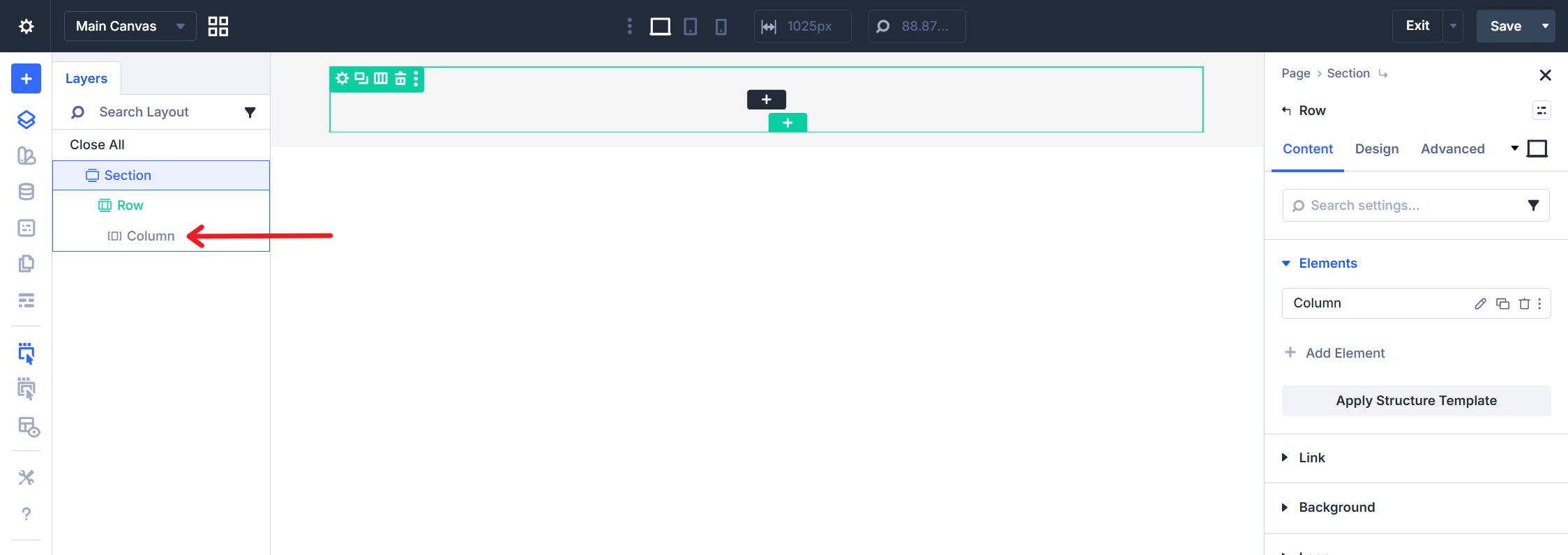 Column is Automatically added to the new row