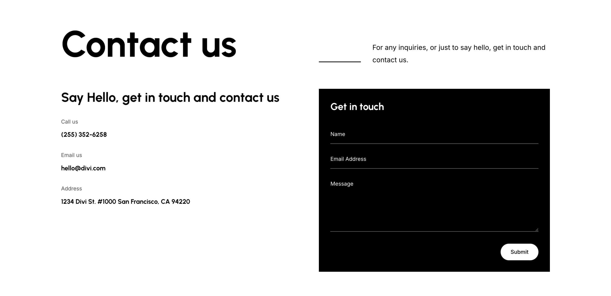 Contact form designs for Divi 5
