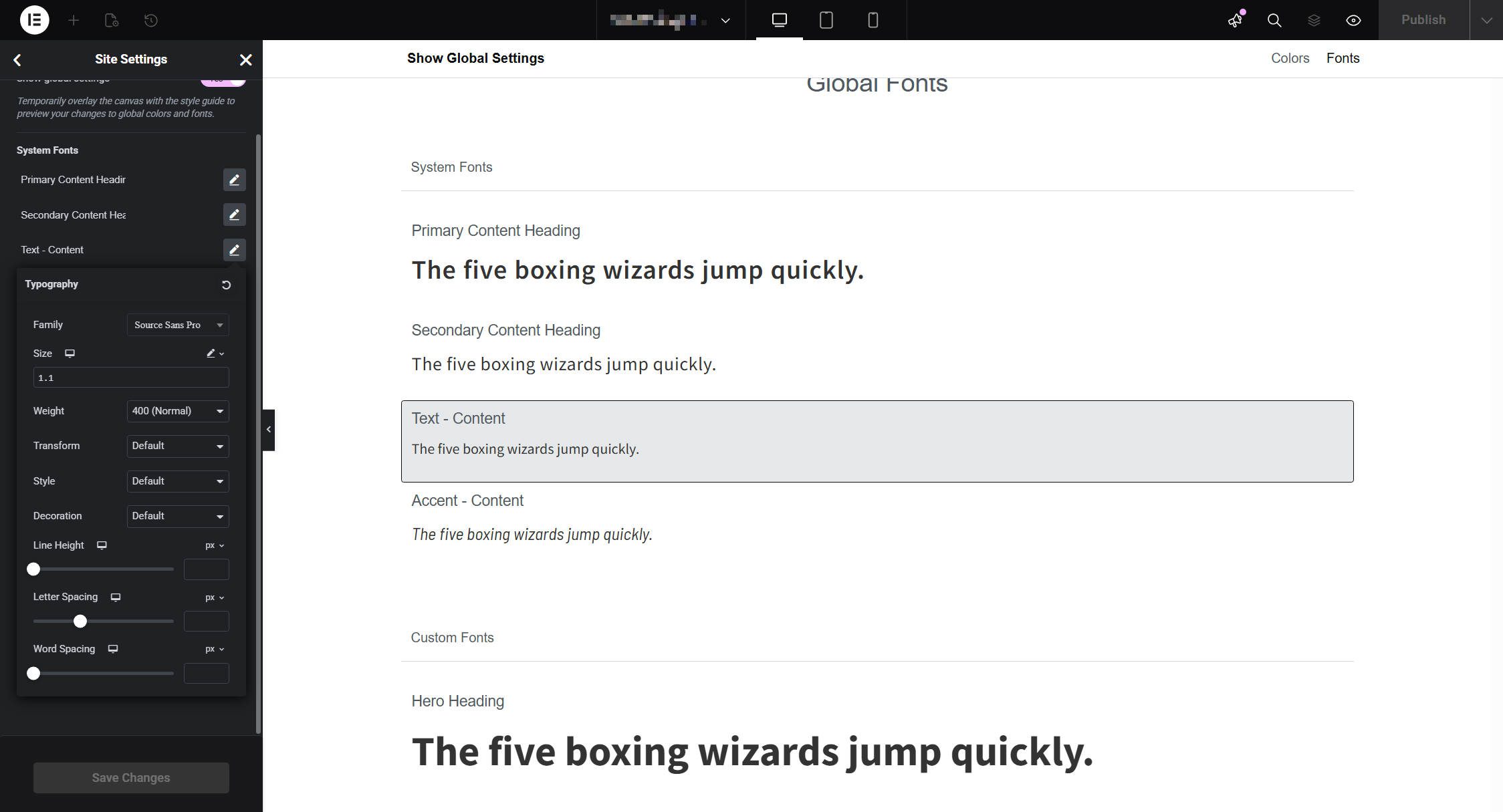 5 Best WordPress Page Builders in 2026 (Expert Picks) 2 Elementor Global Typography Site Settings