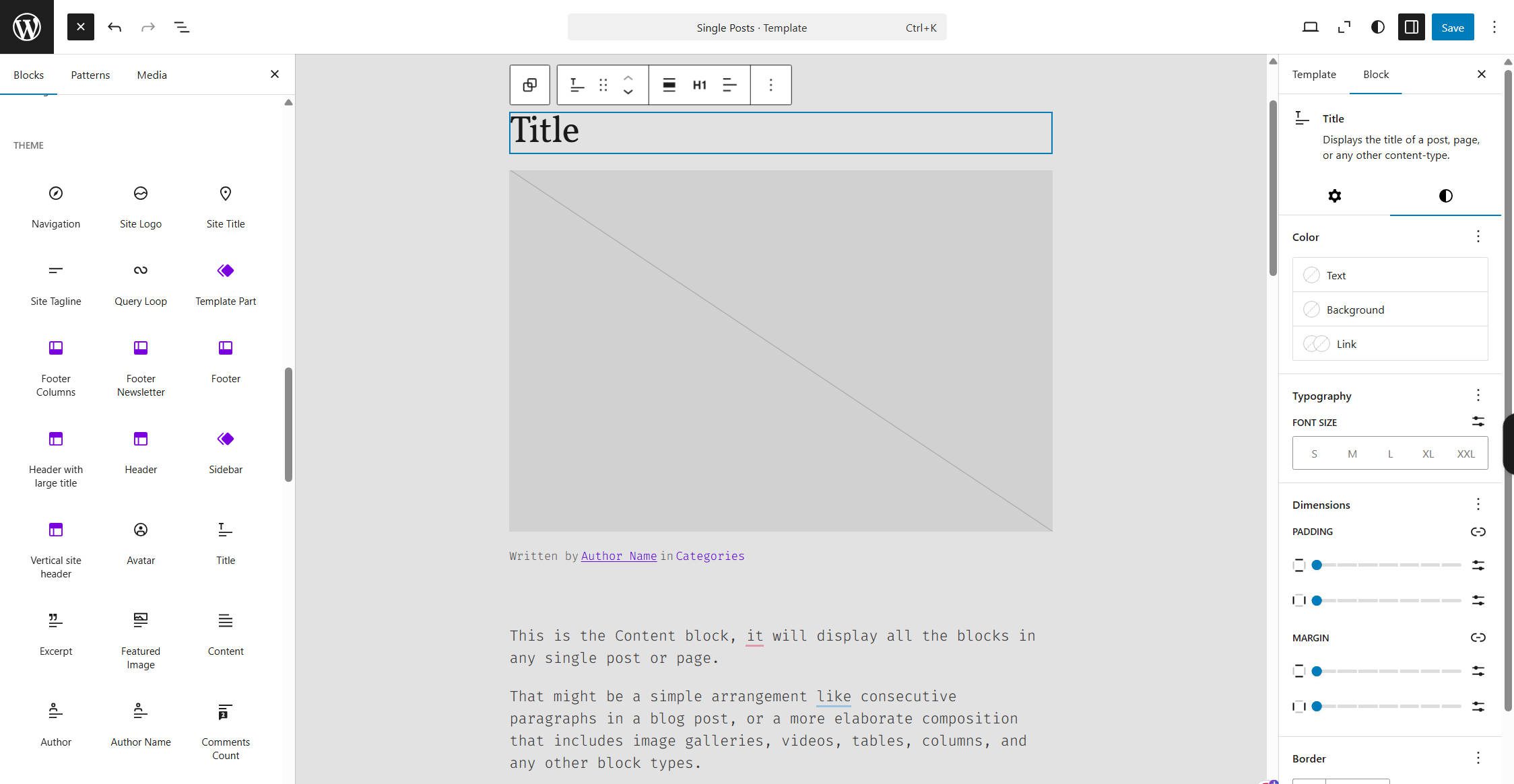 FSE Theme Blocks and Block Style Options