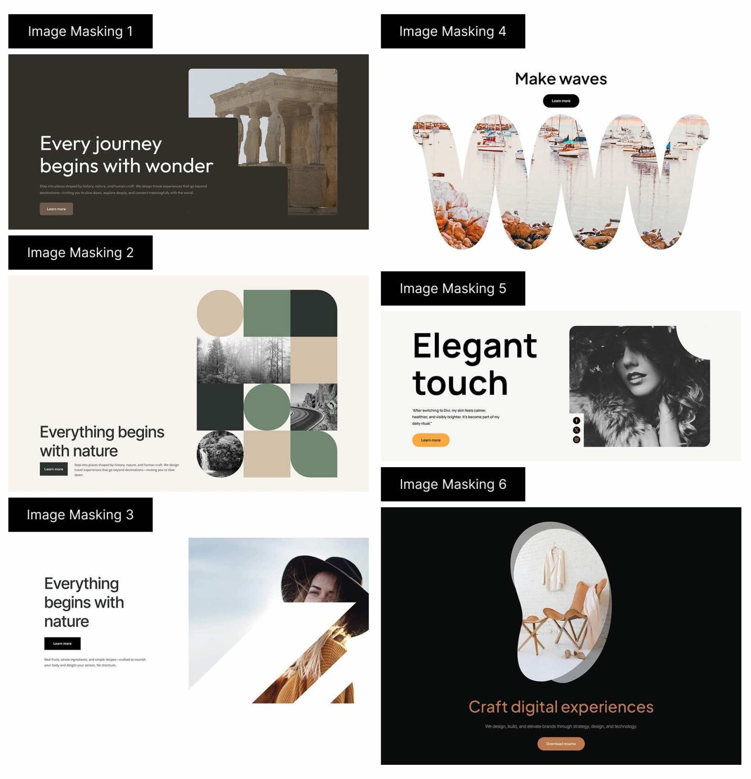 6 Image Masking Designs For Divi 5 (Free Download!)